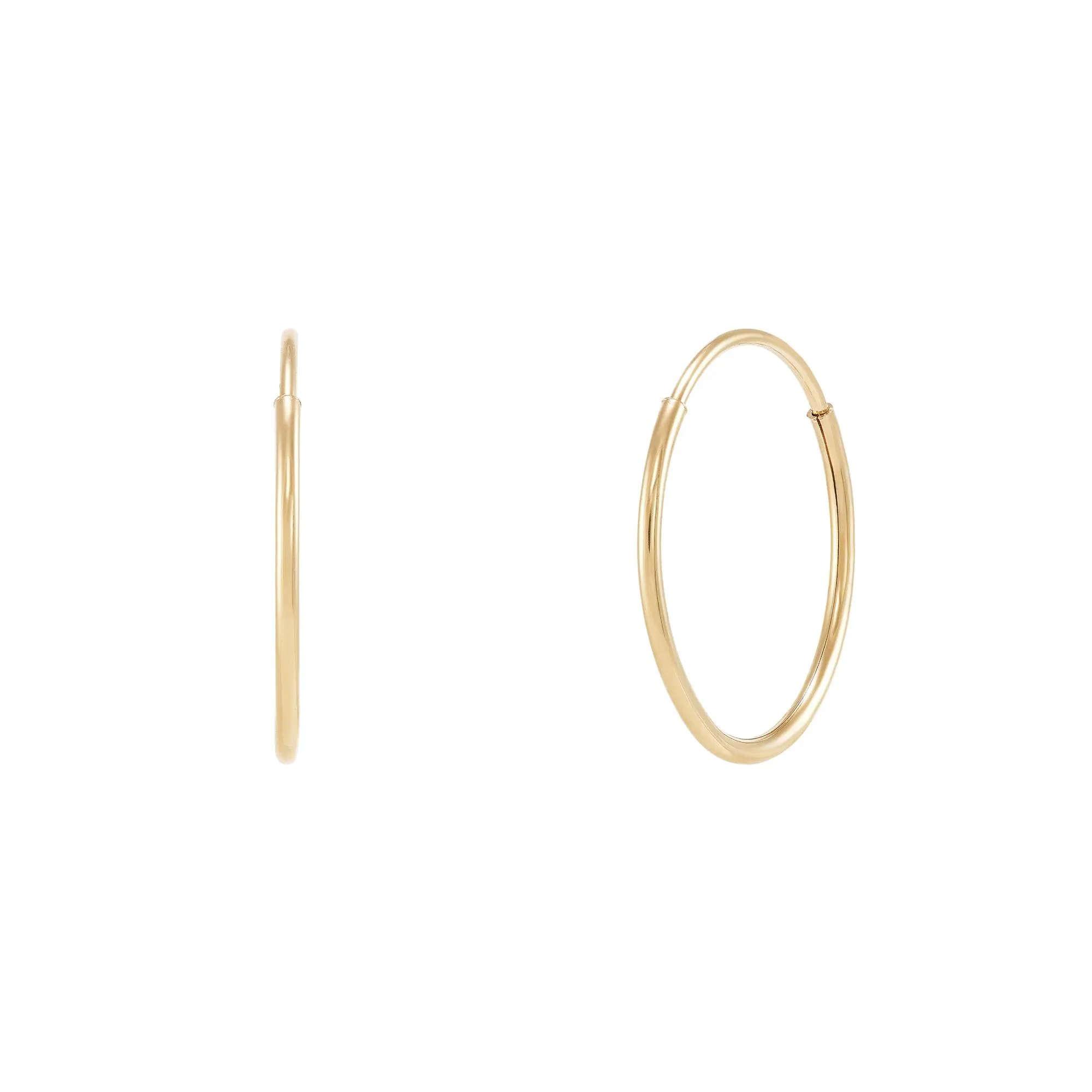 Endless Hoop Earrings 14K Yellow Gold Size 12.00mm
