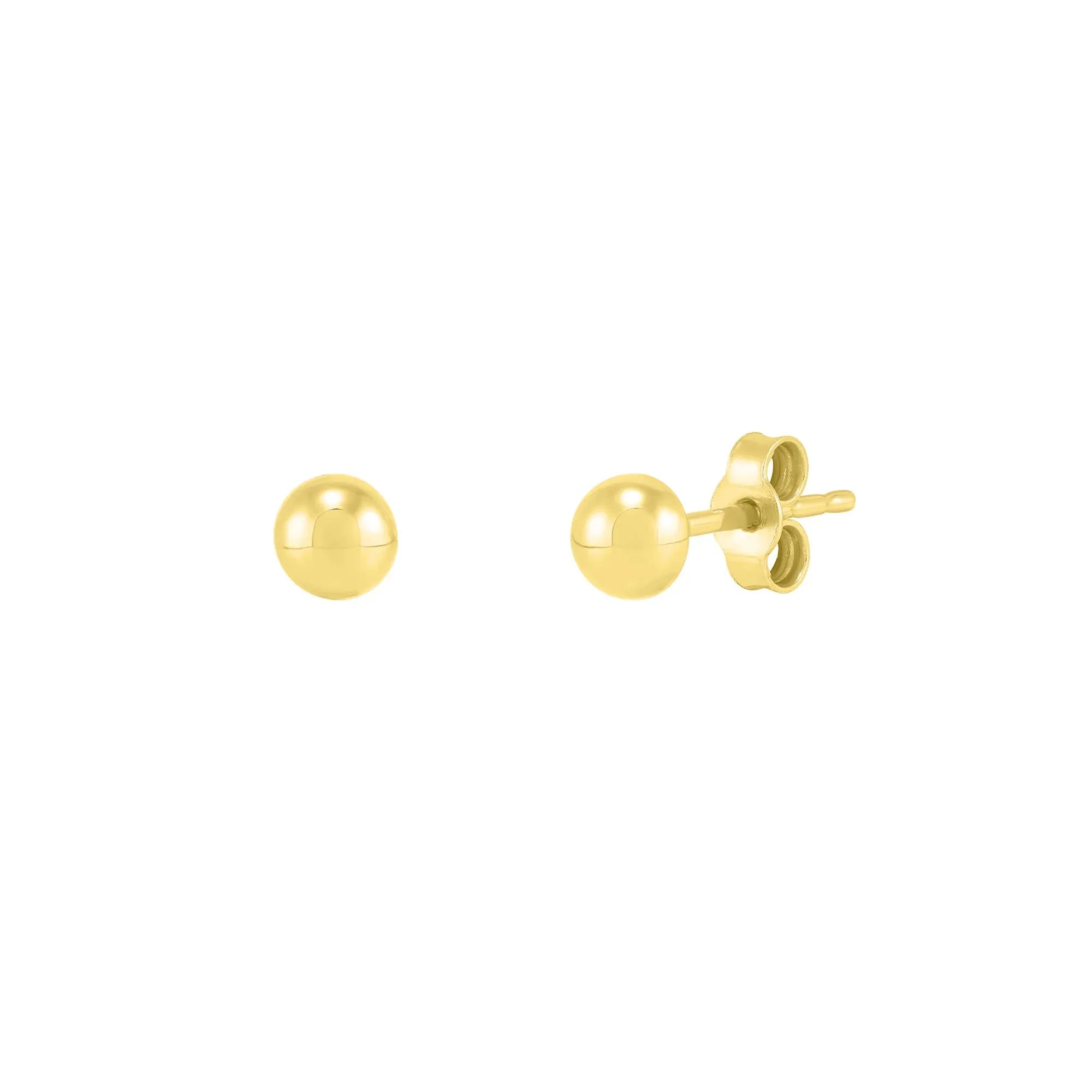 Polished Half Ball Stud Earrings 14K Yellow Gold Size 8.00mm