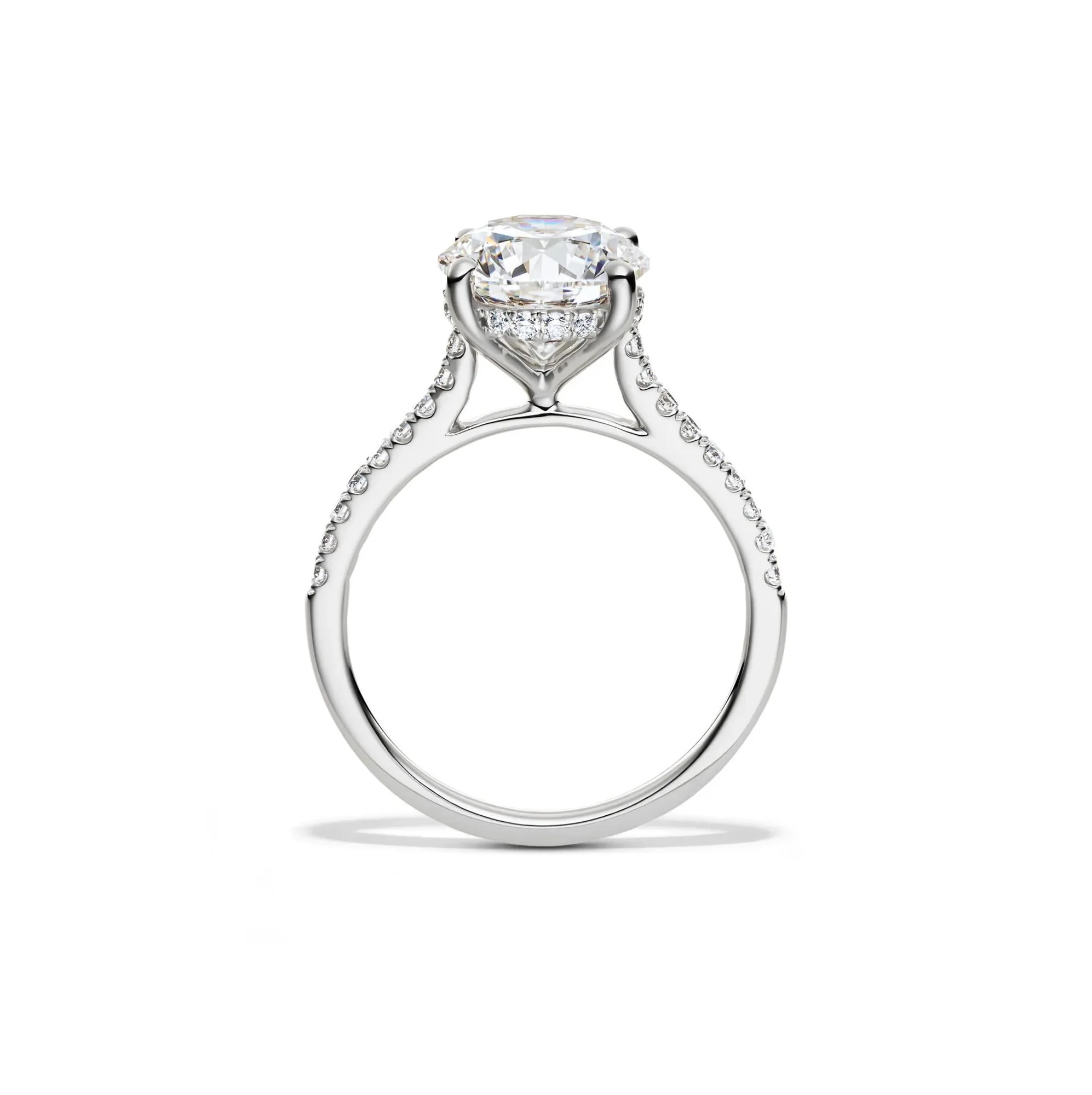 Lab Grown Diamond Wedding Set 14K White Gold (3 ½ CT. Tw.) Ring Round Brilliant Cut Size 6 - Image 2