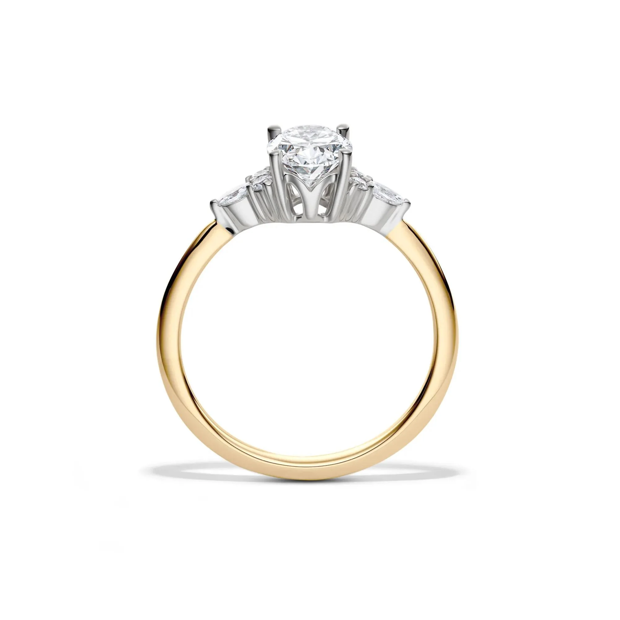 1 CT. Tw. Lab Grown Diamond Oval Engagement Ring 14K Yellow and White Gold Size 7.5 1mm - Image 2