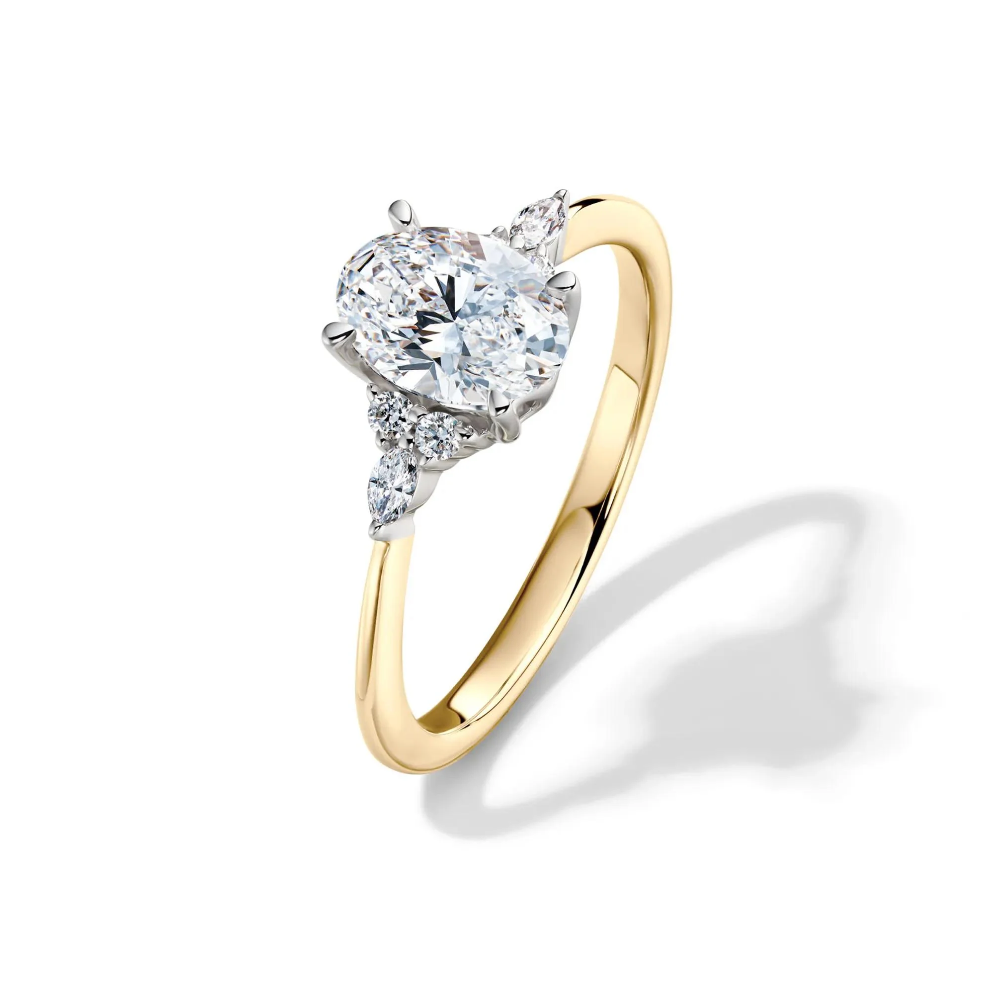 1 CT. Tw. Lab Grown Diamond Oval Engagement Ring 14K Yellow and White Gold Size 7.5 1mm - Image 4