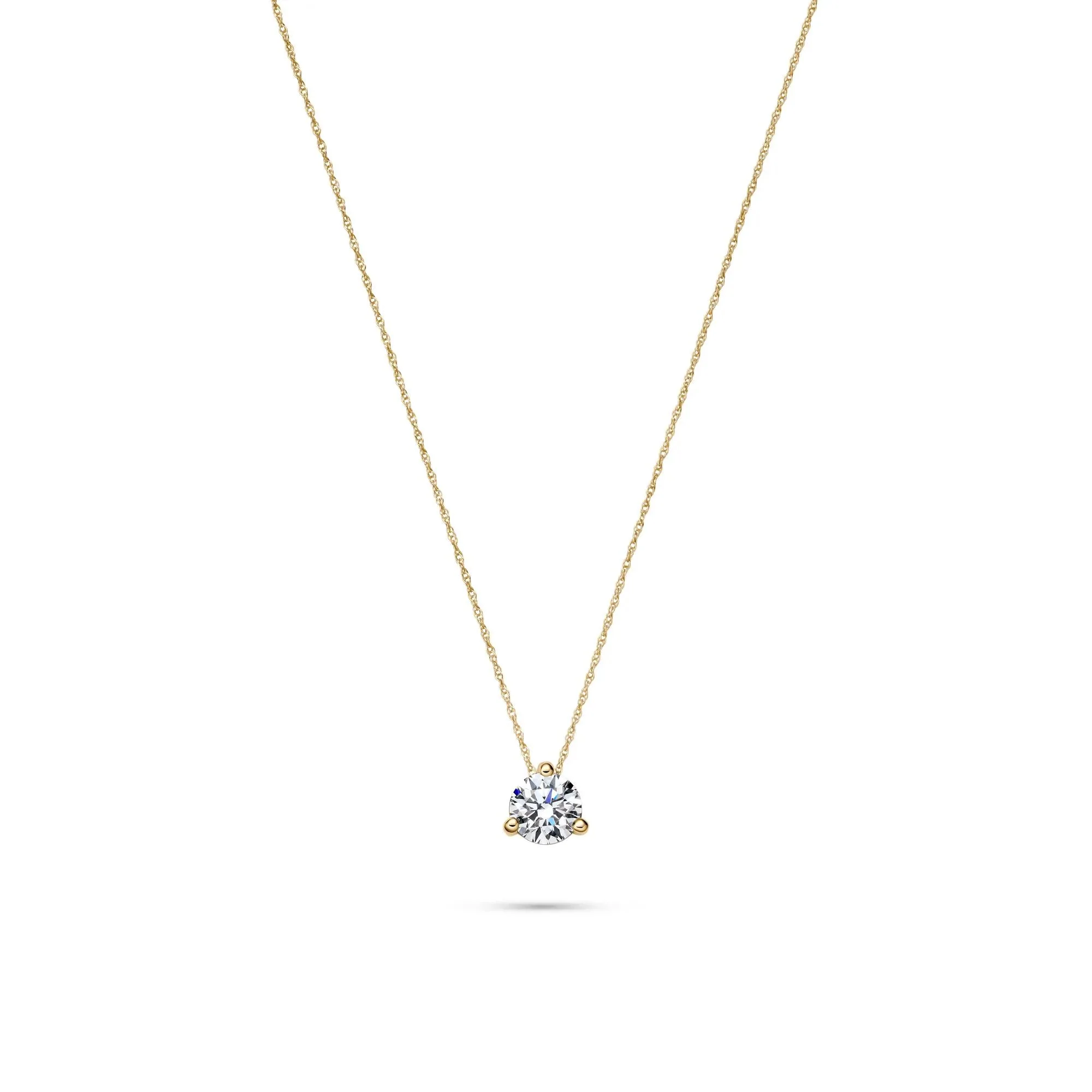 1 CT. Tw. Lab Grown Diamond Solitaire Pendant 14K Yellow Gold Ring Size 6.70mm