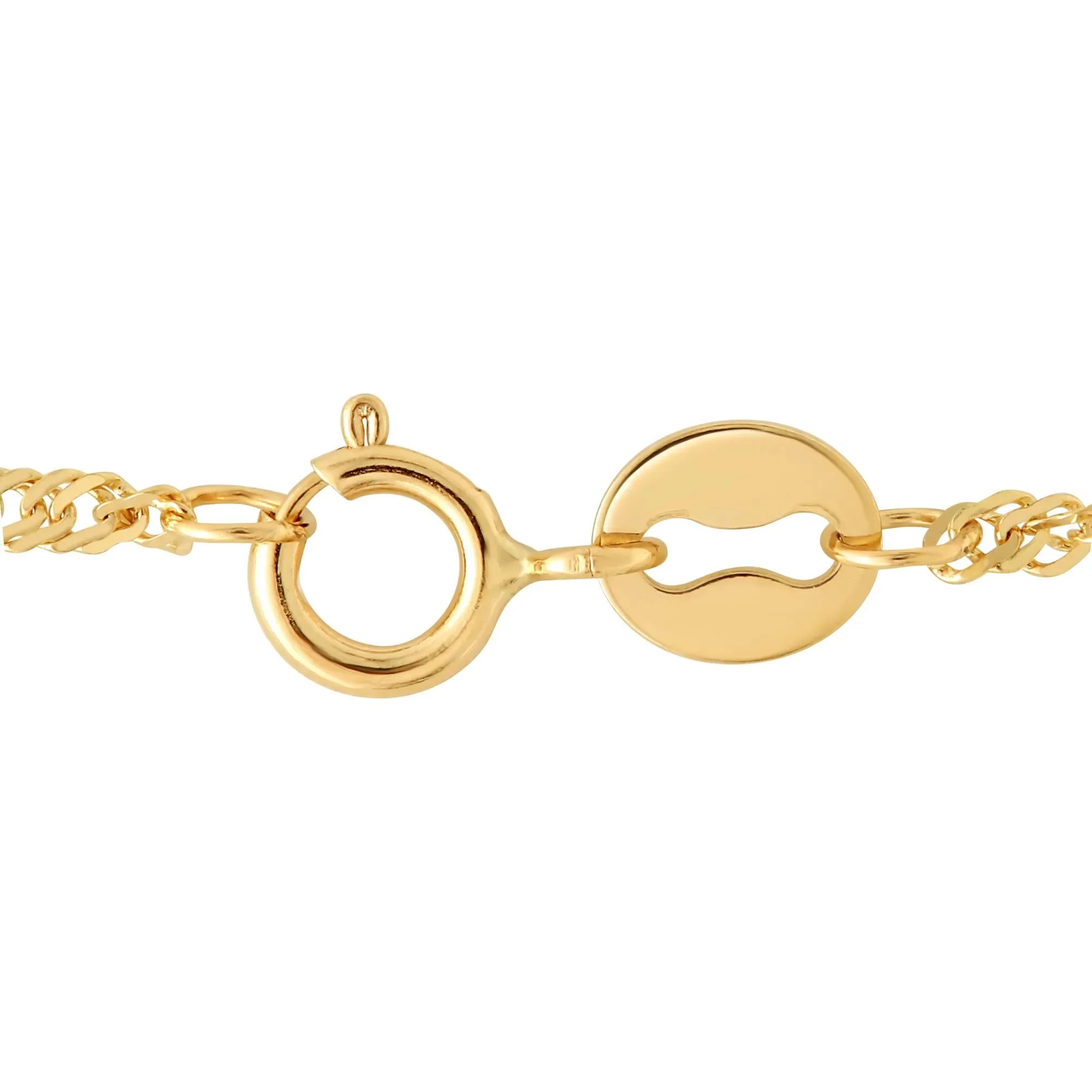 Solid Singapore Chain 14K Yellow Gold Necklace Size 18" - Image 2