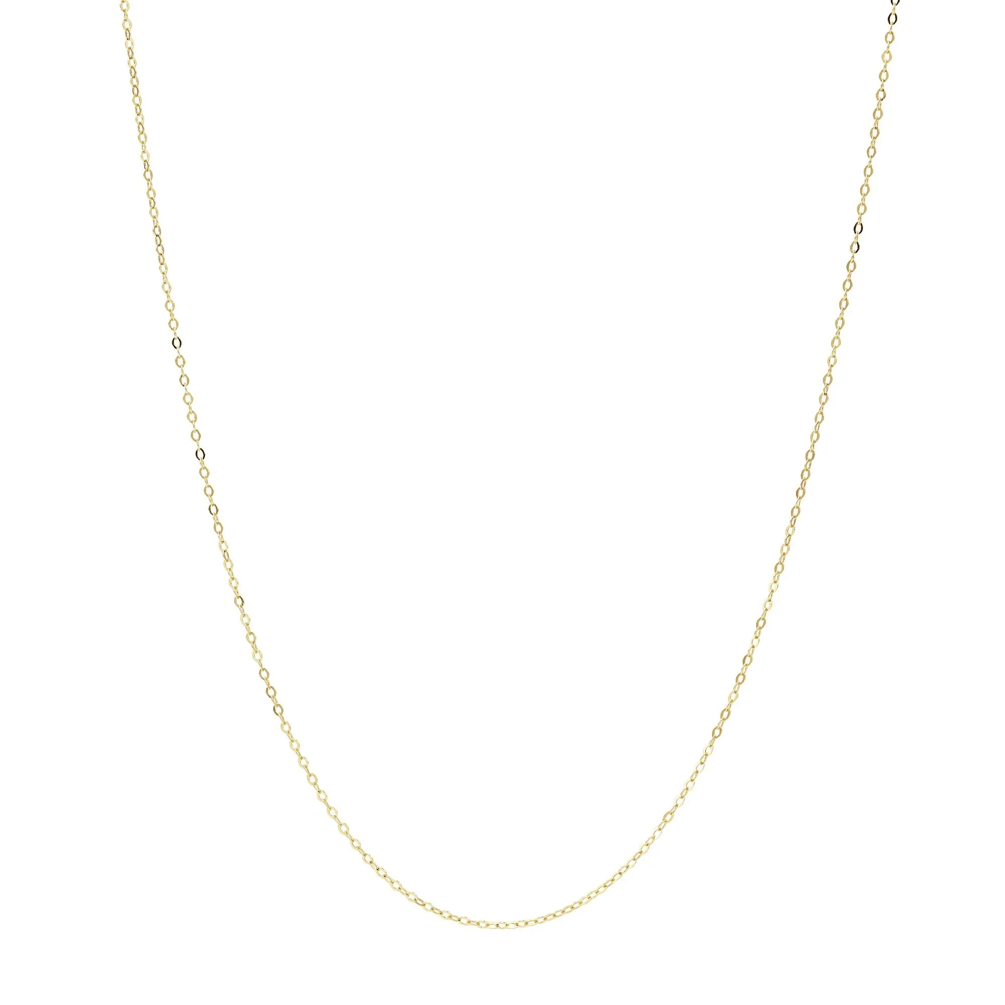 Hammered Fantasy Cable Chain 14K Yellow Gold . Necklace Size 18"