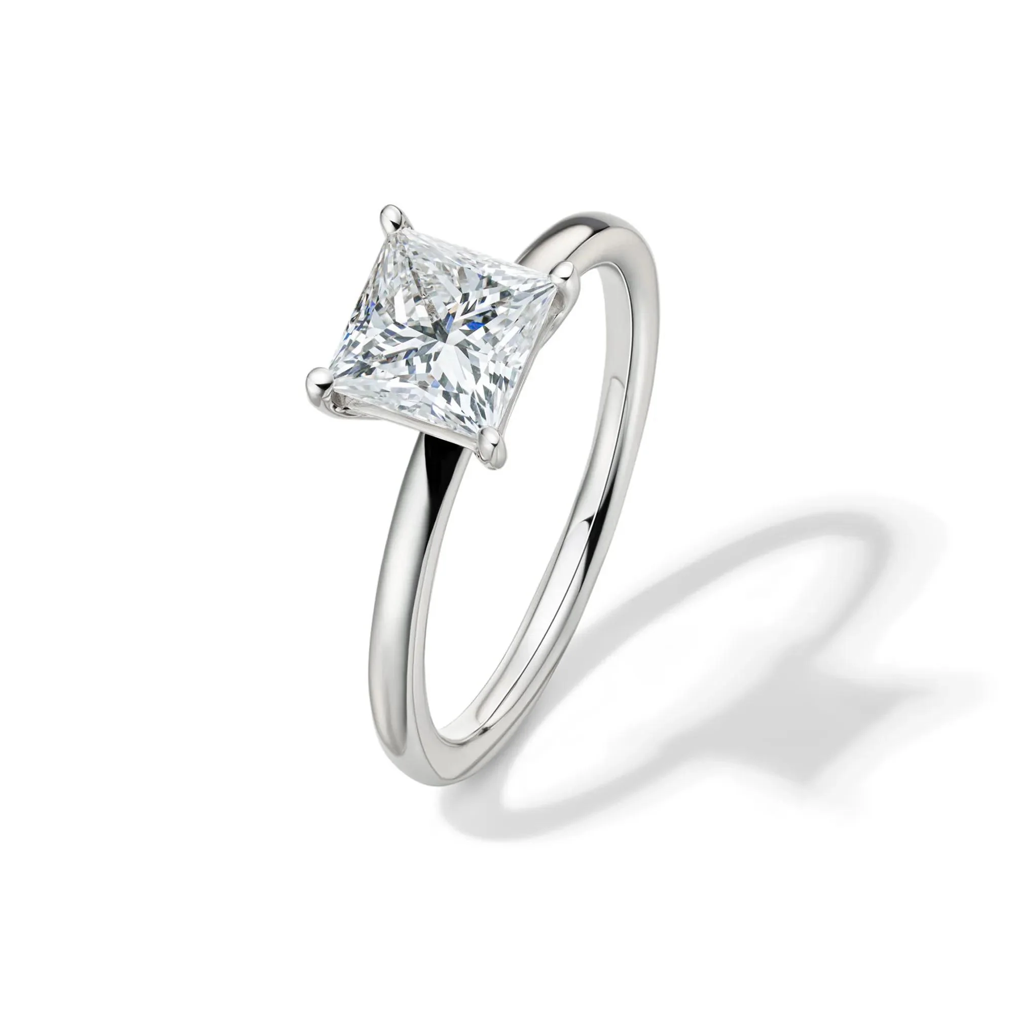 Lab Grown Diamond Princess-Cut Solitaire Engagement Ring 14K White Gold (1/2 CT.) Size 10.5 2mm - Image 4