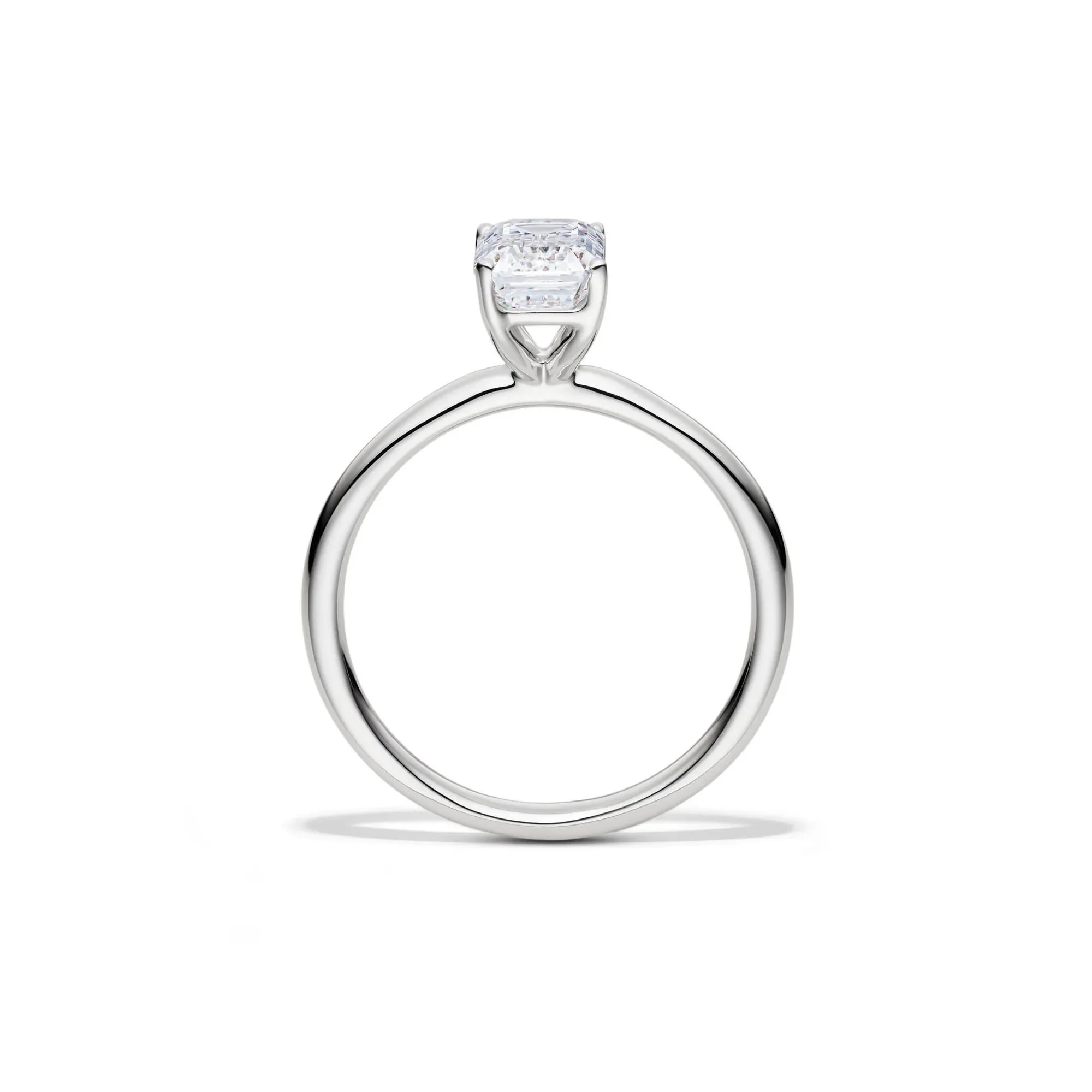 Lab Grown Diamond Emerald-Cut Solitaire Ring 14K White Gold (1/2ct) Size 7 2mm - Image 2