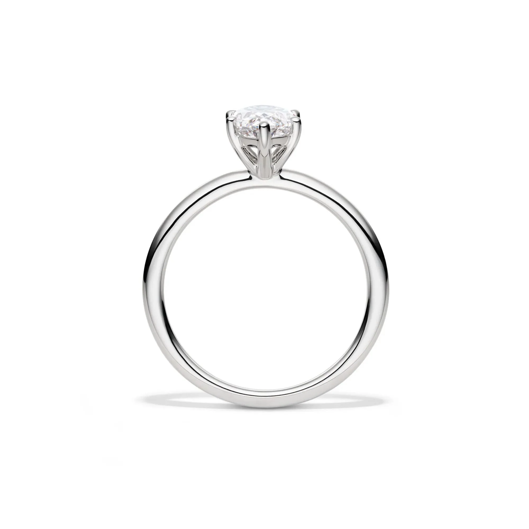 Lab Grown Diamond Solitaire Marquise Engagement Ring 14K White Gold (1/2 CT.) Size 4.5 2mm - Image 2