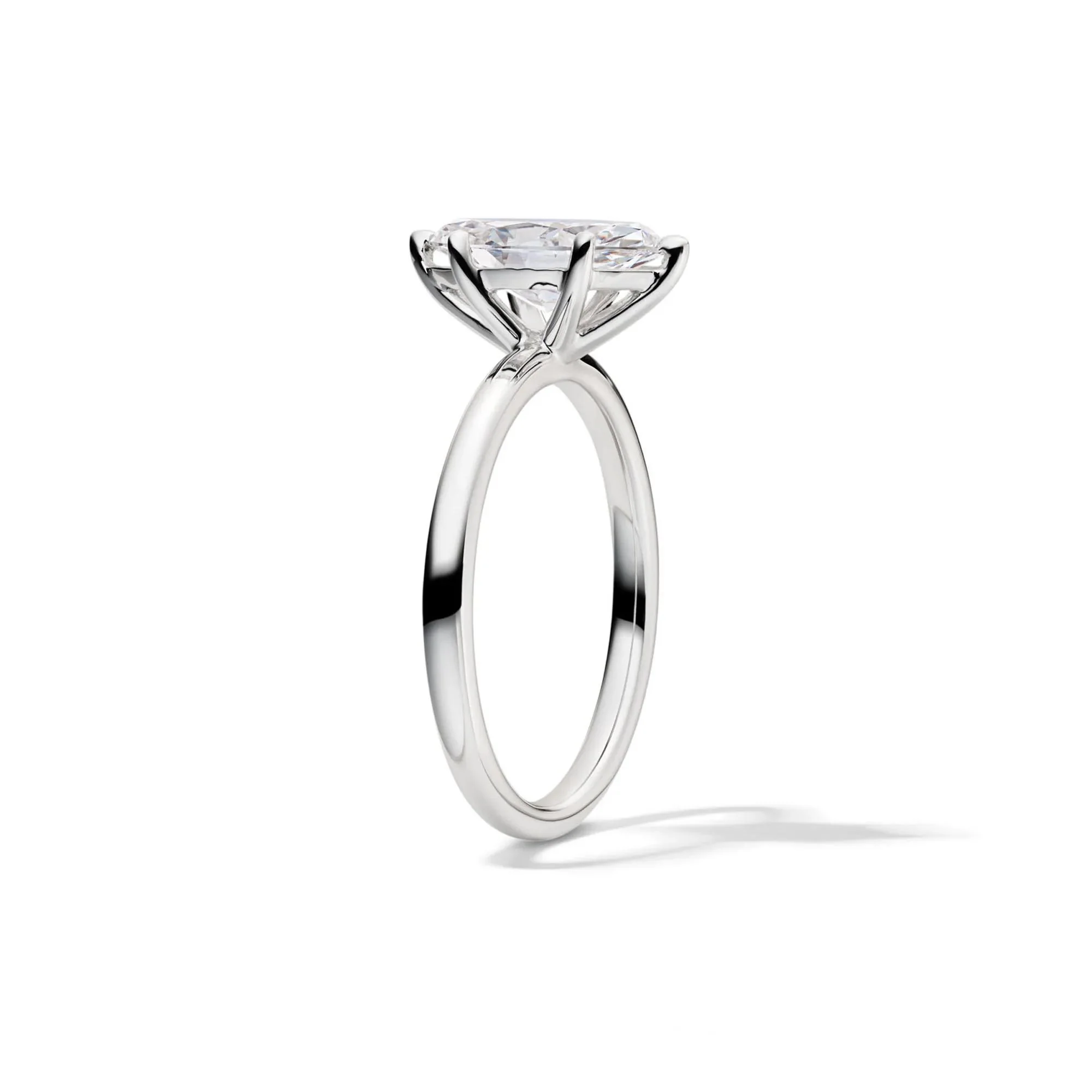 Lab Grown Diamond Solitaire Marquise Engagement Ring 14K White Gold (1/2 CT.) Size 7 2mm - Image 3