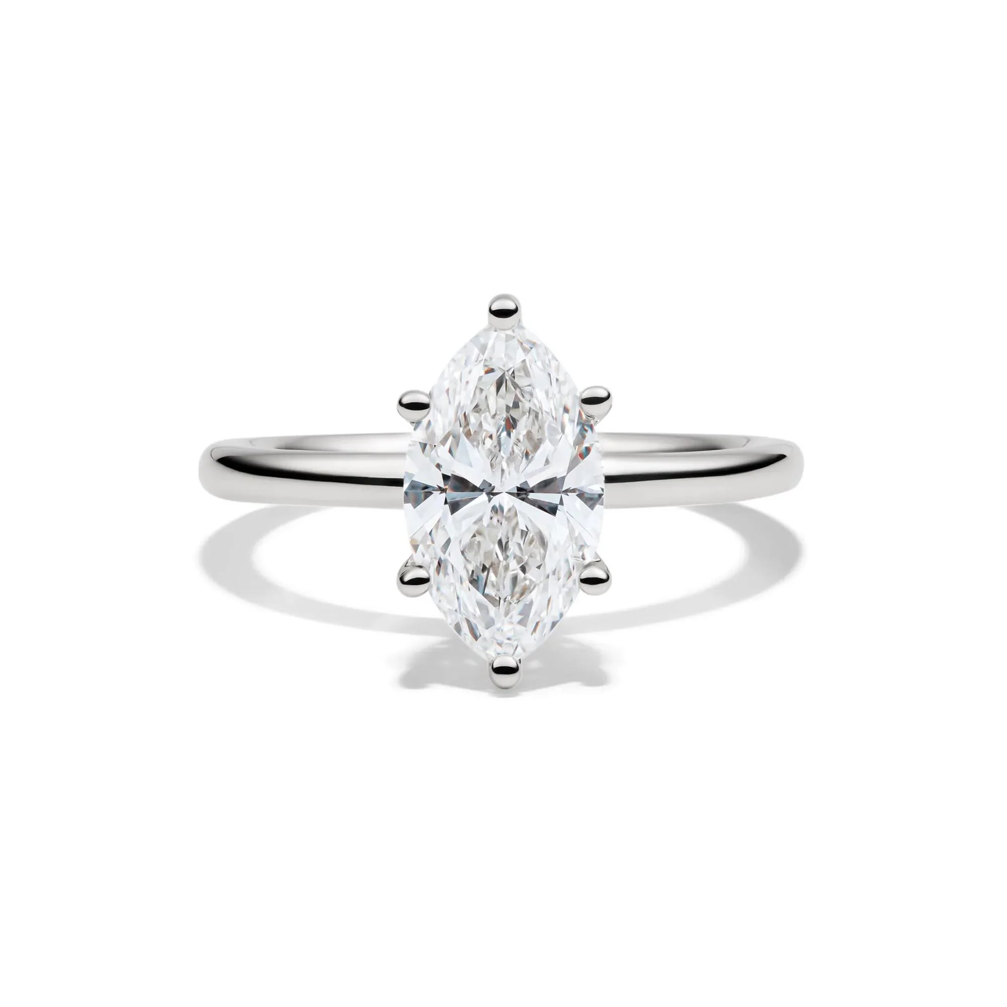 Lab Grown Diamond Solitaire Marquise Engagement Ring 14K White Gold (2 CT.) Size 11 2mm