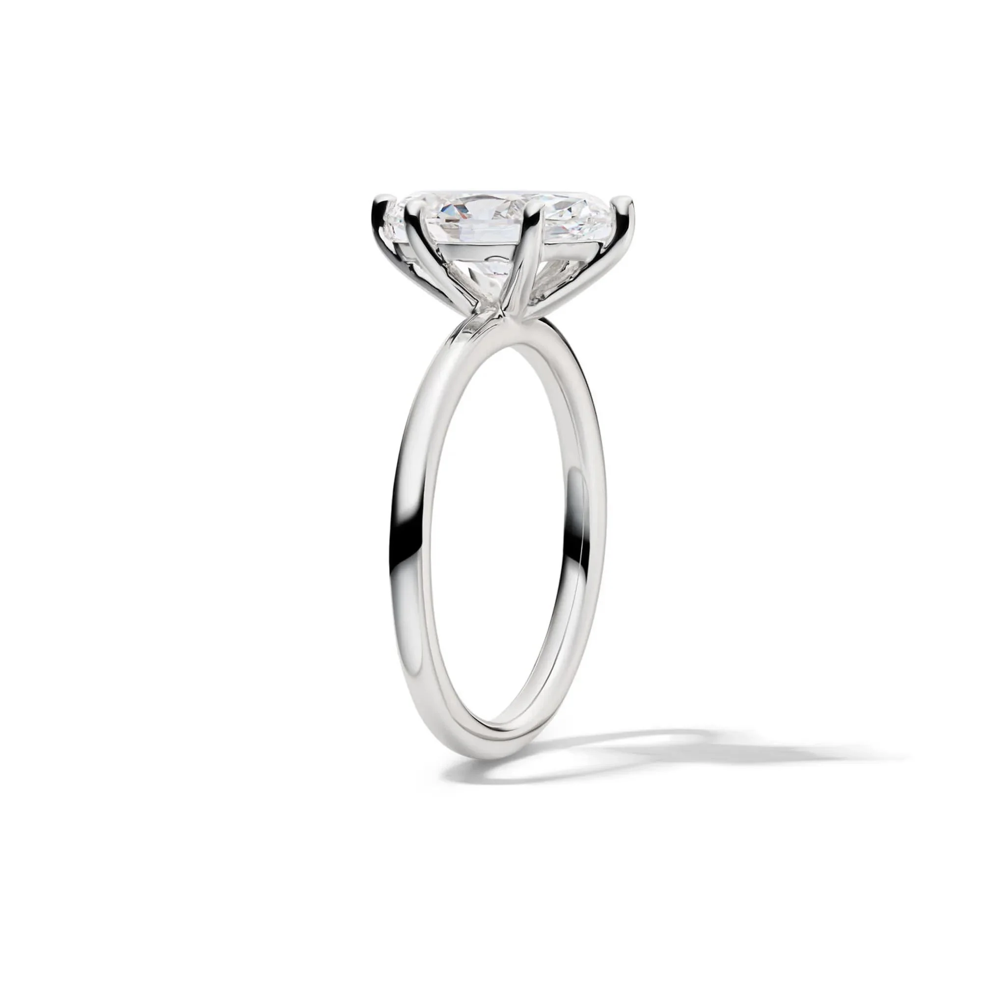 Lab Grown Diamond Solitaire Marquise Engagement Ring 14K White Gold (2 CT.) Size 5 2mm - Image 3