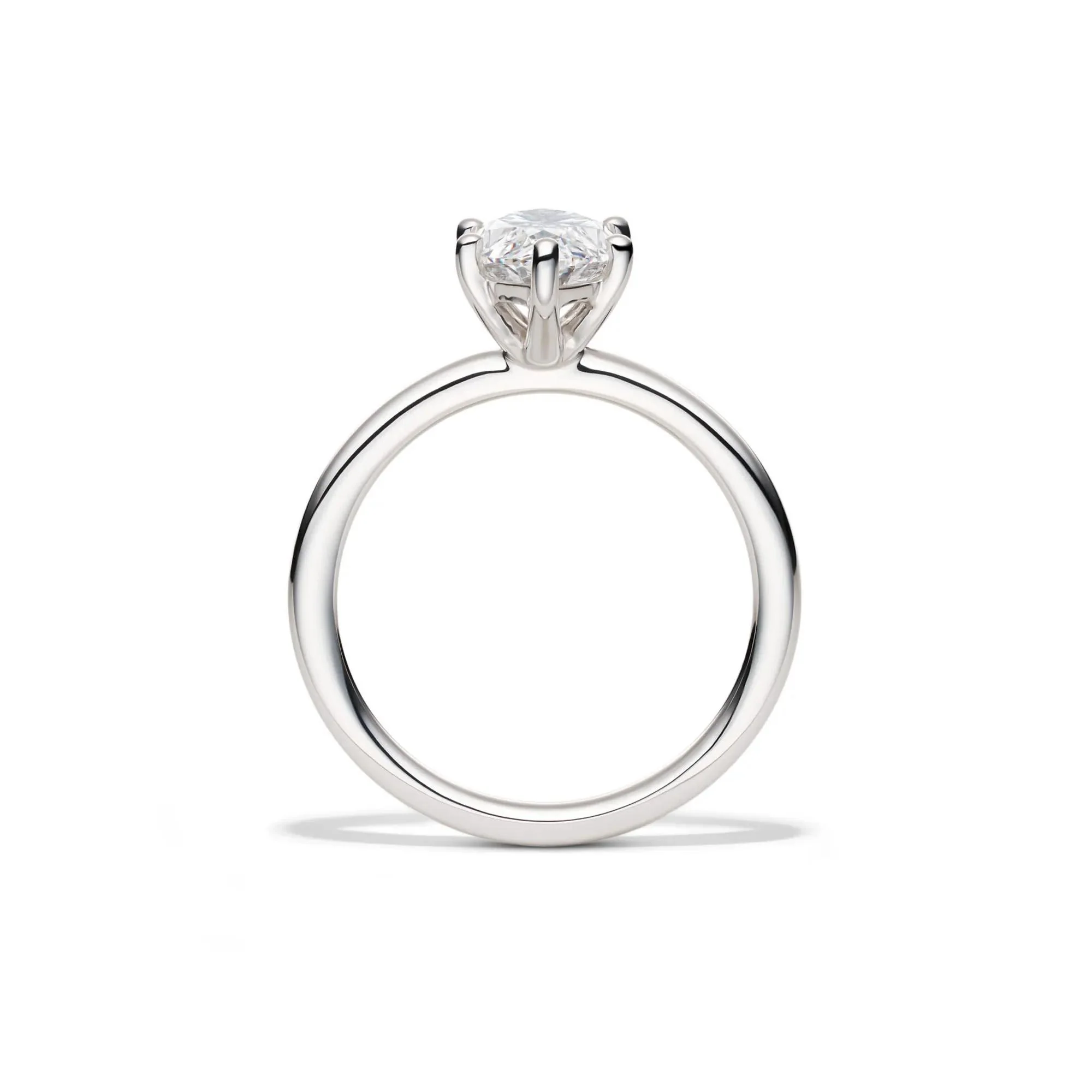 Lab Grown Diamond Solitaire Marquise Engagement Ring 14K White Gold (2 CT.) Size 7 2mm - Image 2