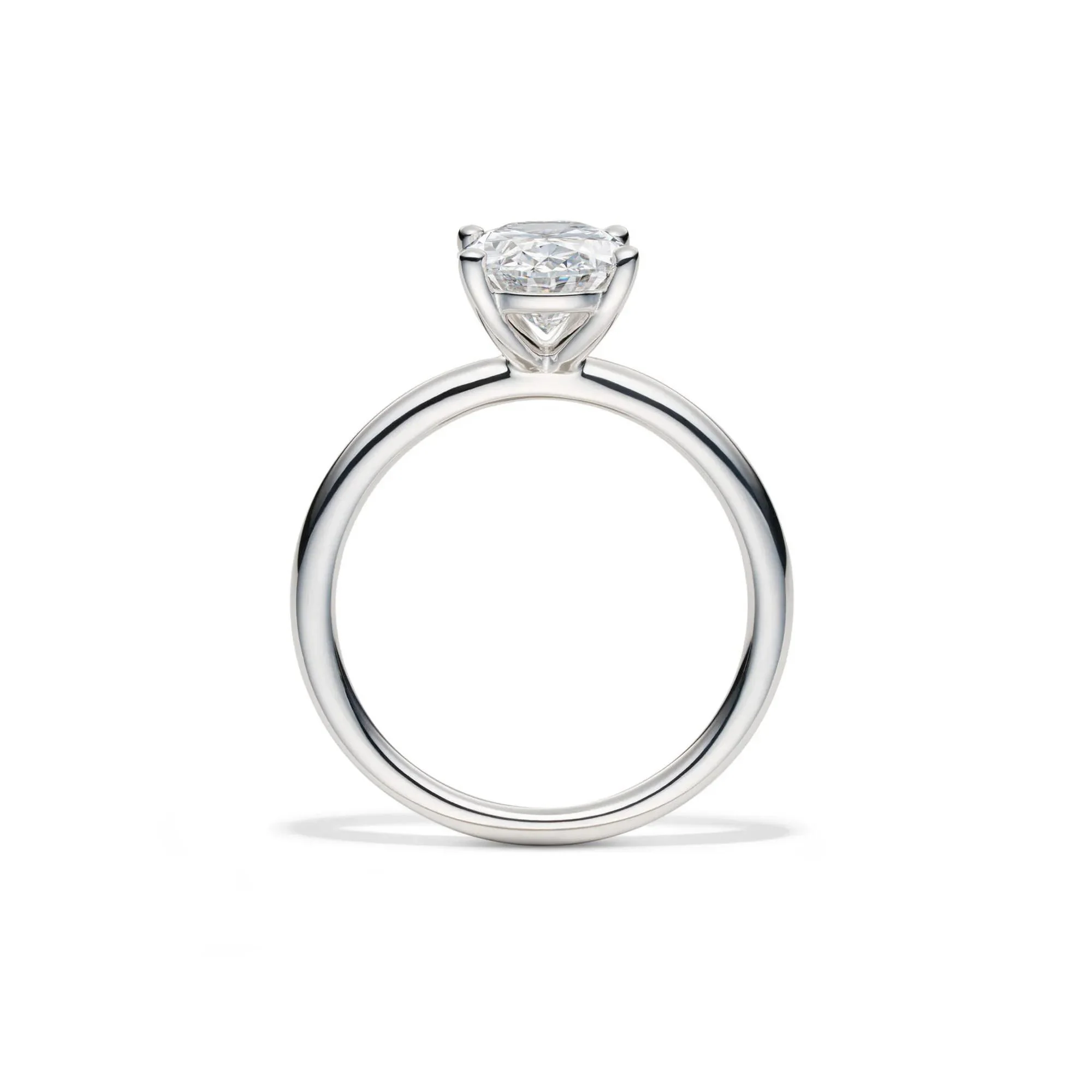 Lab Grown Diamond Oval Solitaire Engagement Ring 14K White Gold (2 CT.) Size 5 2mm - Image 2