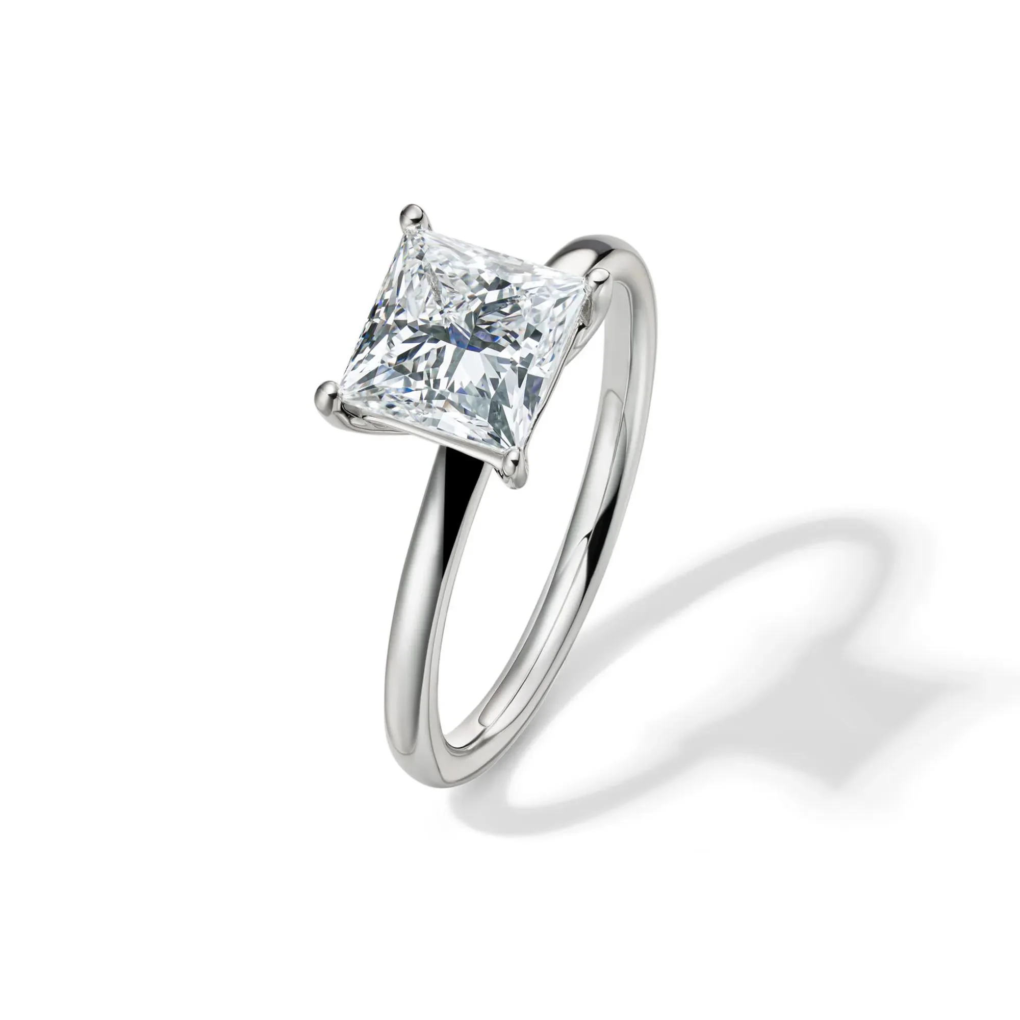 Lab Grown Diamond Princess-Cut Solitaire Engagement Ring 14K White Gold (2 CT.) Size 6 2mm - Image 4