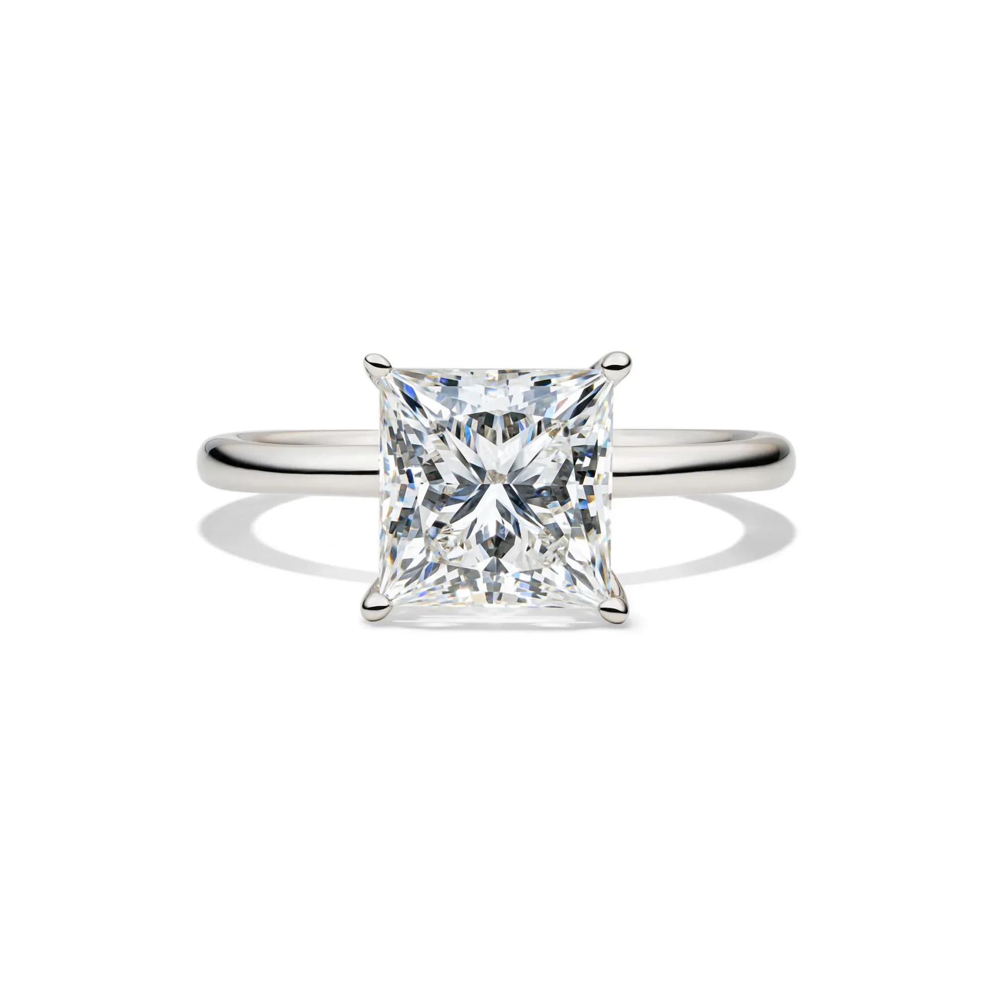 Lab Grown Diamond Princess-Cut Solitaire Engagement Ring 14K White Gold (3 CT.) Size 6 2mm