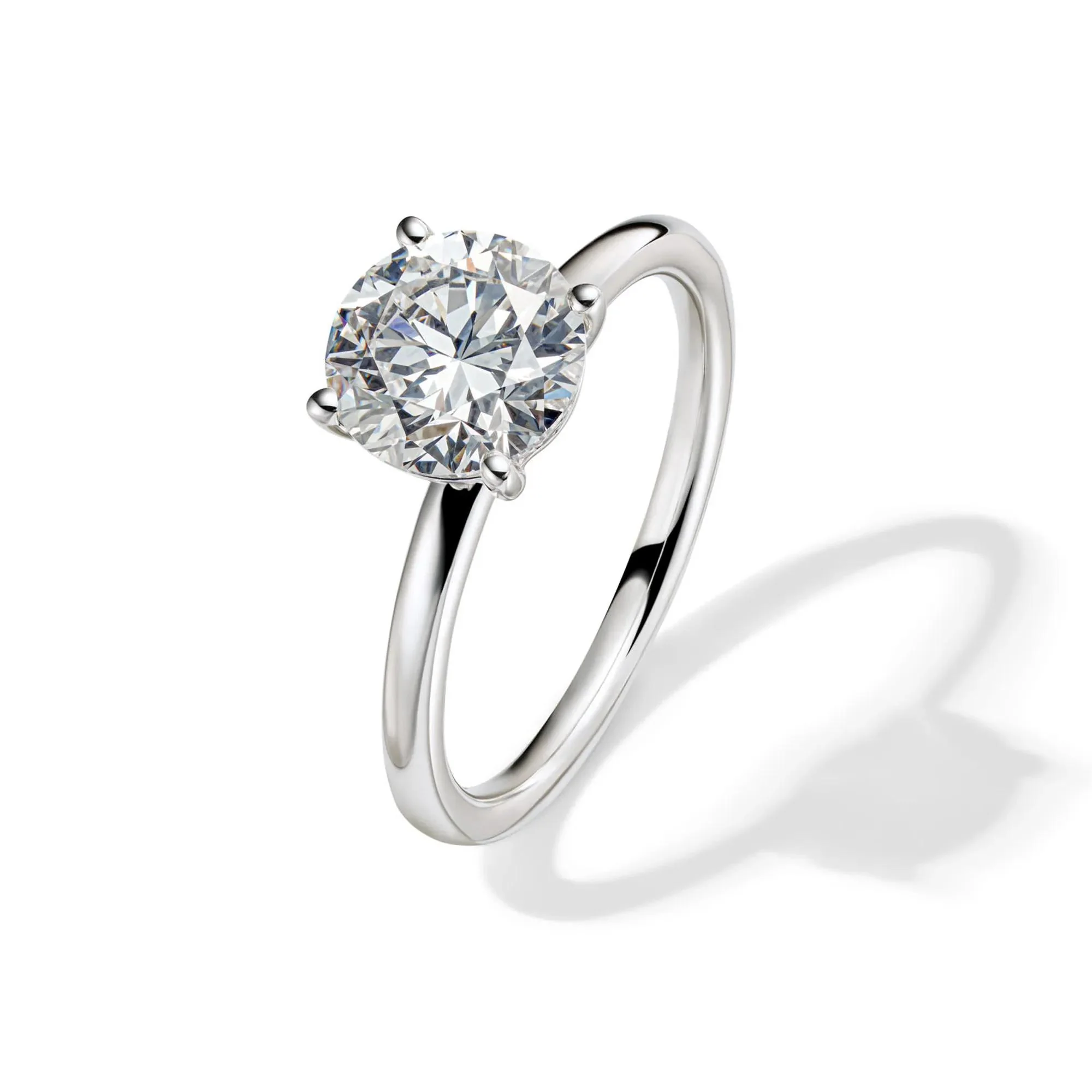 Lab Grown Diamond Round Solitaire Engagement Ring 14K White Gold (2 CT.) Size 11 2mm - Image 4