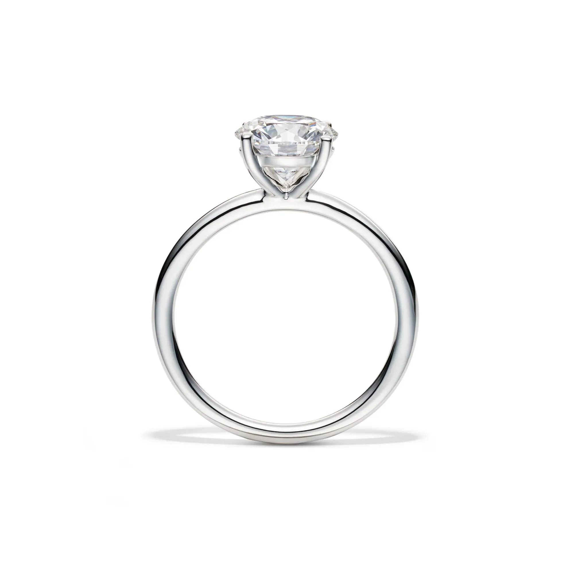 Lab Grown Diamond Round Solitaire Engagement Ring 14K White Gold (2 CT.) Size 5.5 2mm - Image 2