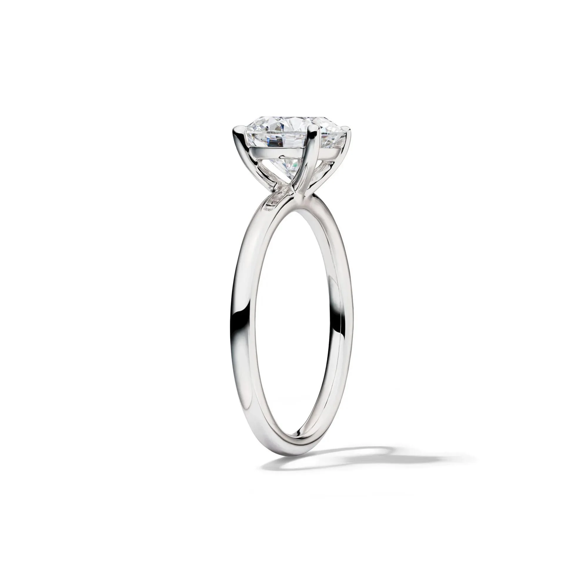 Lab Grown Diamond Round Solitaire Engagement Ring 14K White Gold (2 CT.) Size 7 2mm - Image 3