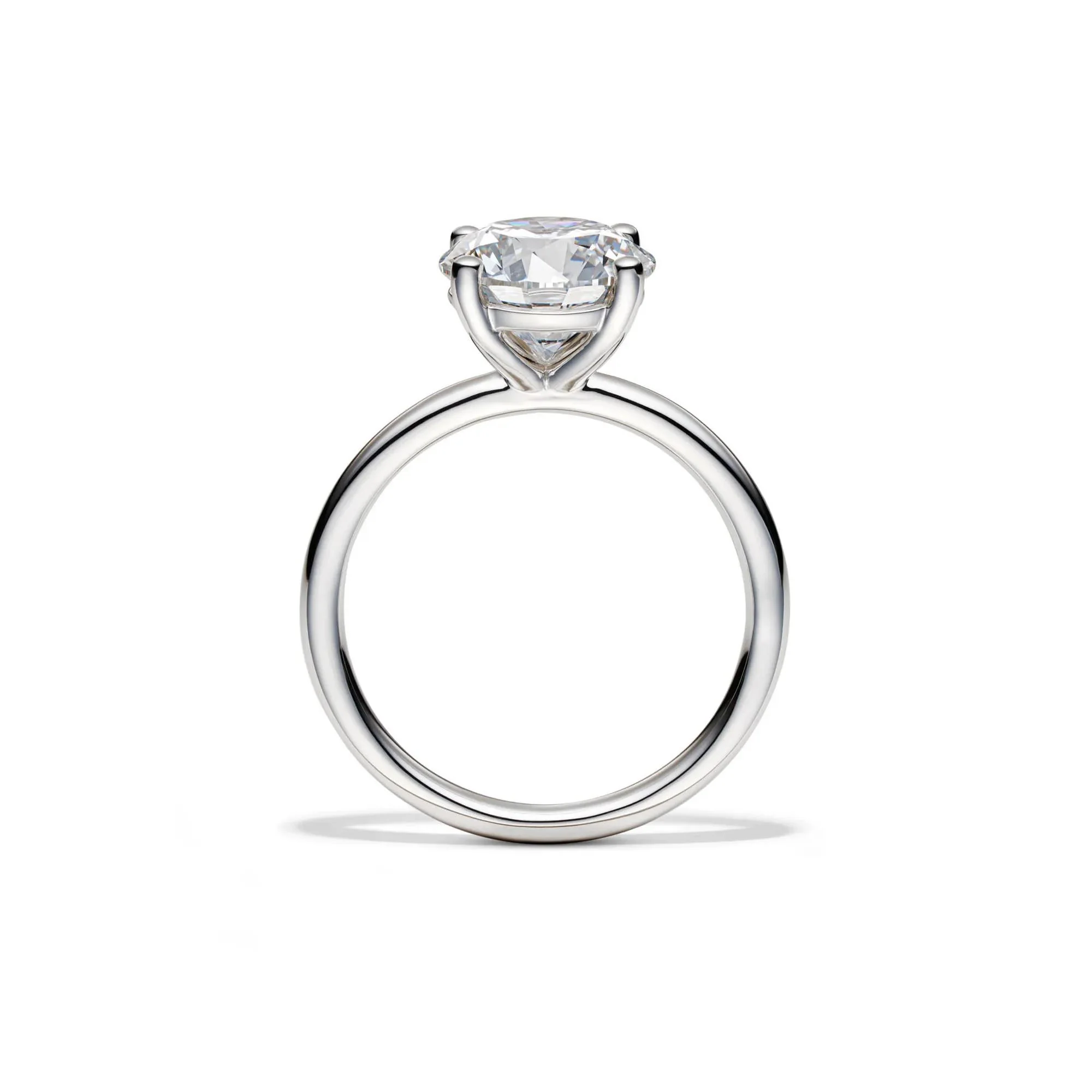 Lab Grown Diamond Solitaire Round Engagement Ring 14K White Gold (3 CT.) Size 10.5 2mm - Image 2