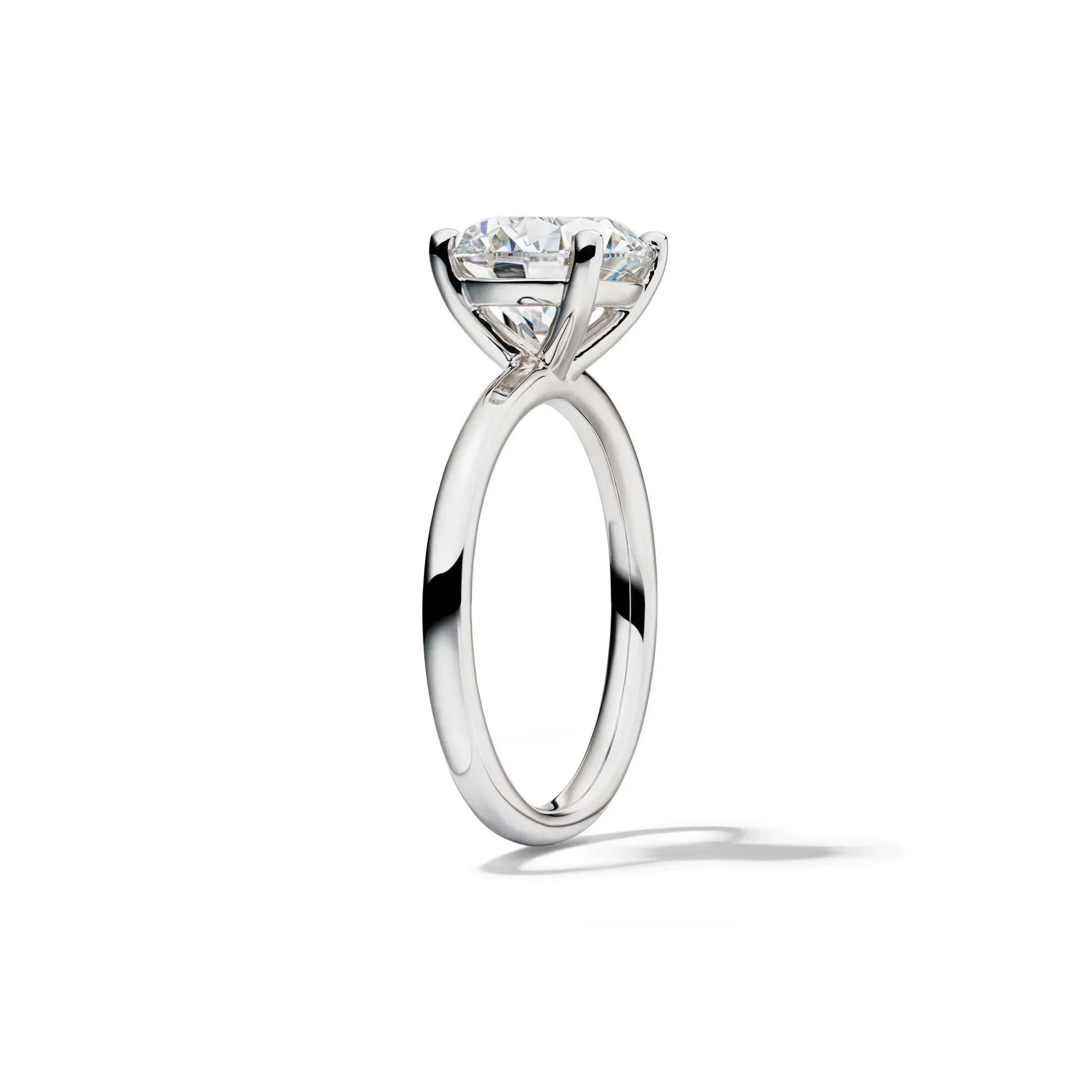 Lab Grown Diamond Solitaire Round Engagement Ring 14K White Gold (3 CT.) Size 7 2mm - Image 3