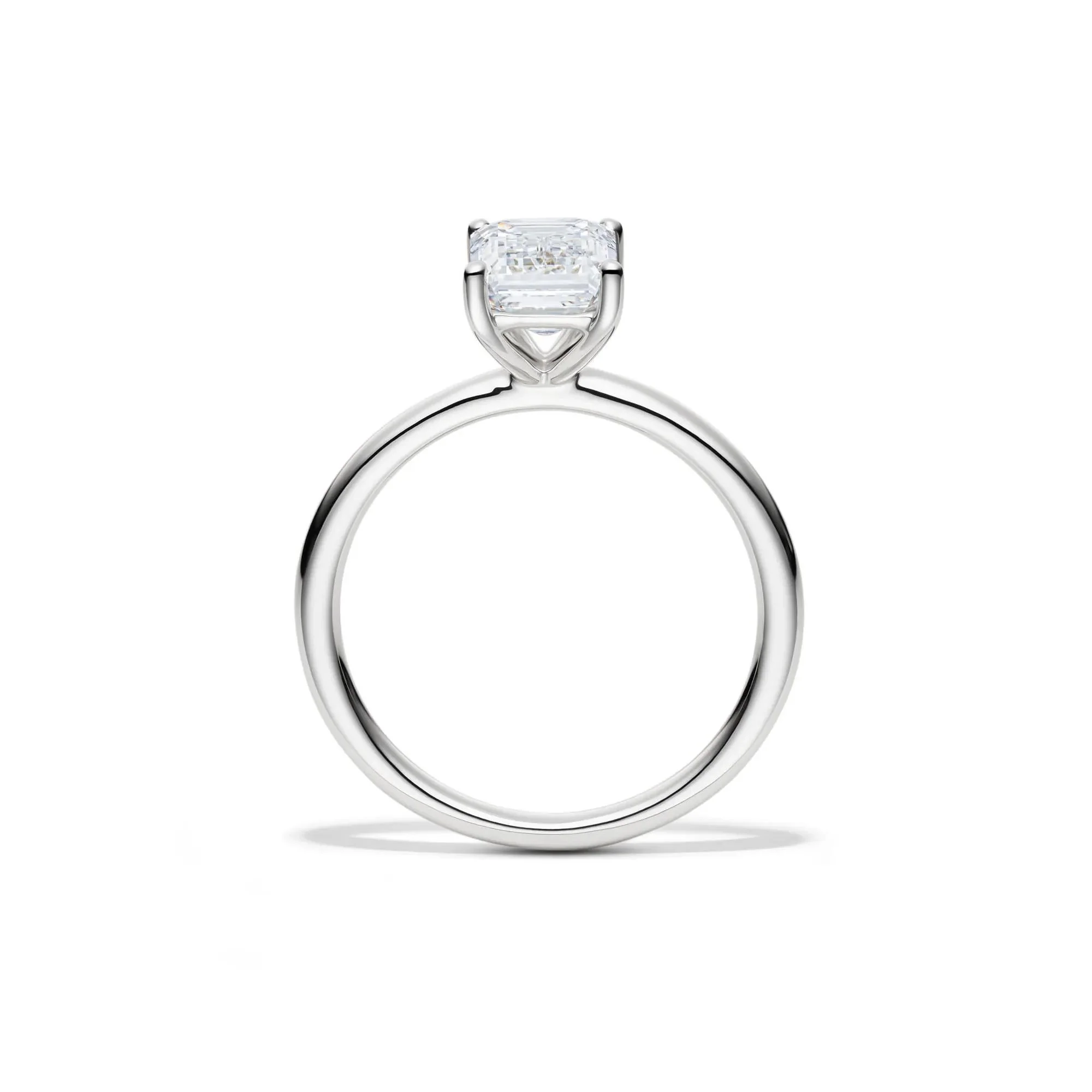 Lab Grown Diamond Emerald-Cut Solitaire 14K White Gold (2 CT.) Ring Size 5 2mm - Image 2