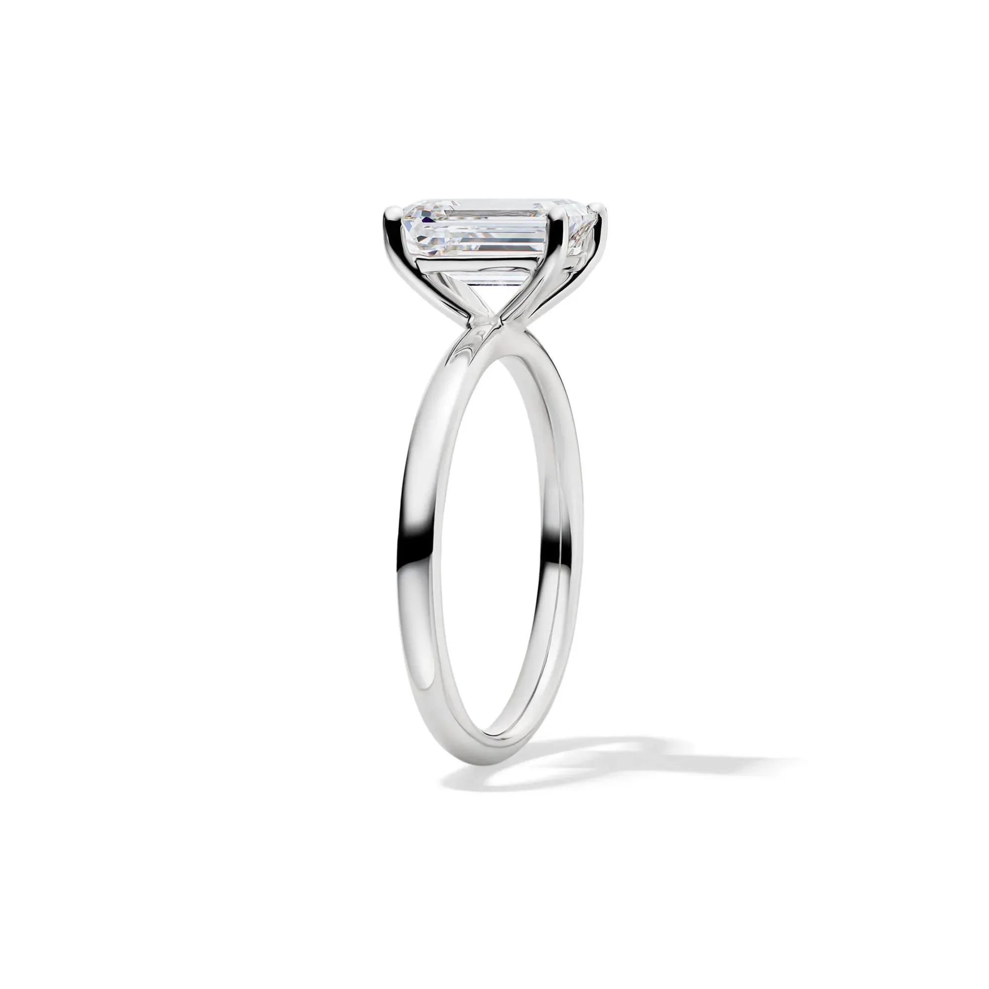 Lab Grown Diamond Emerald-Cut Solitaire 14K White Gold (2 CT.) Ring Size 7.5 2mm - Image 3