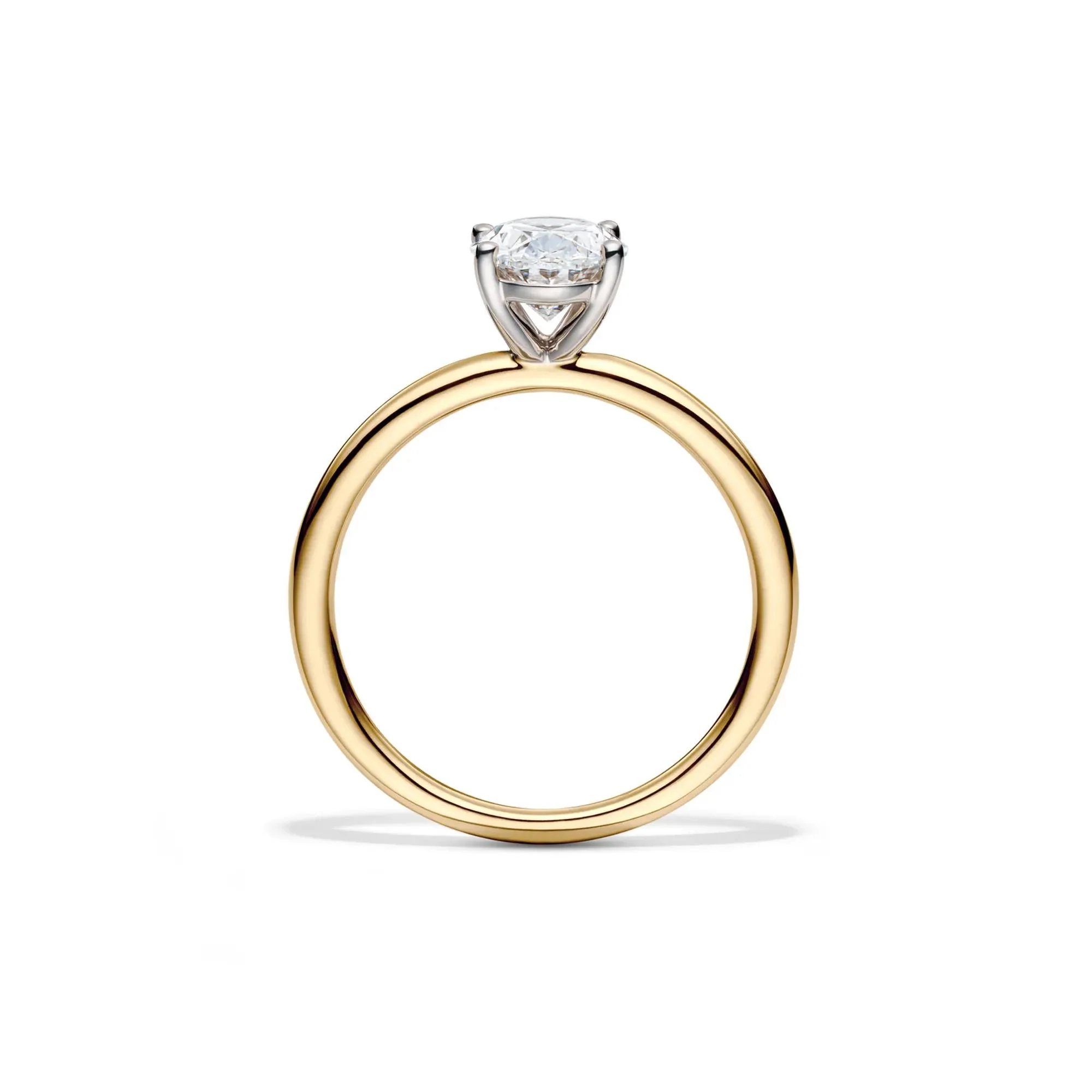 Lab Grown Diamond Solitaire Oval Engagement Ring 14K Yellow Gold (1/2 CT.) Size 6 2mm - Image 2
