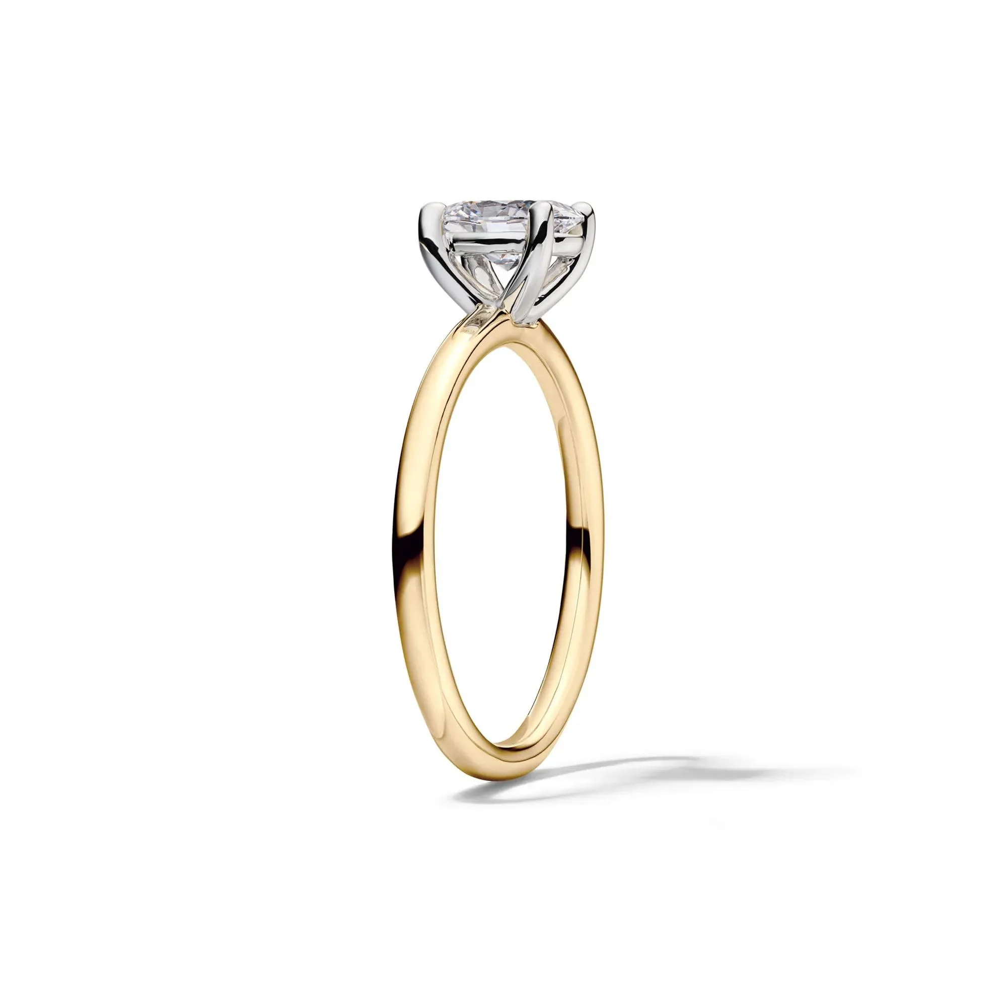 Lab Grown Diamond Solitaire Oval Engagement Ring 14K Yellow Gold (1/2 CT.) Size 9.5 2mm - Image 3