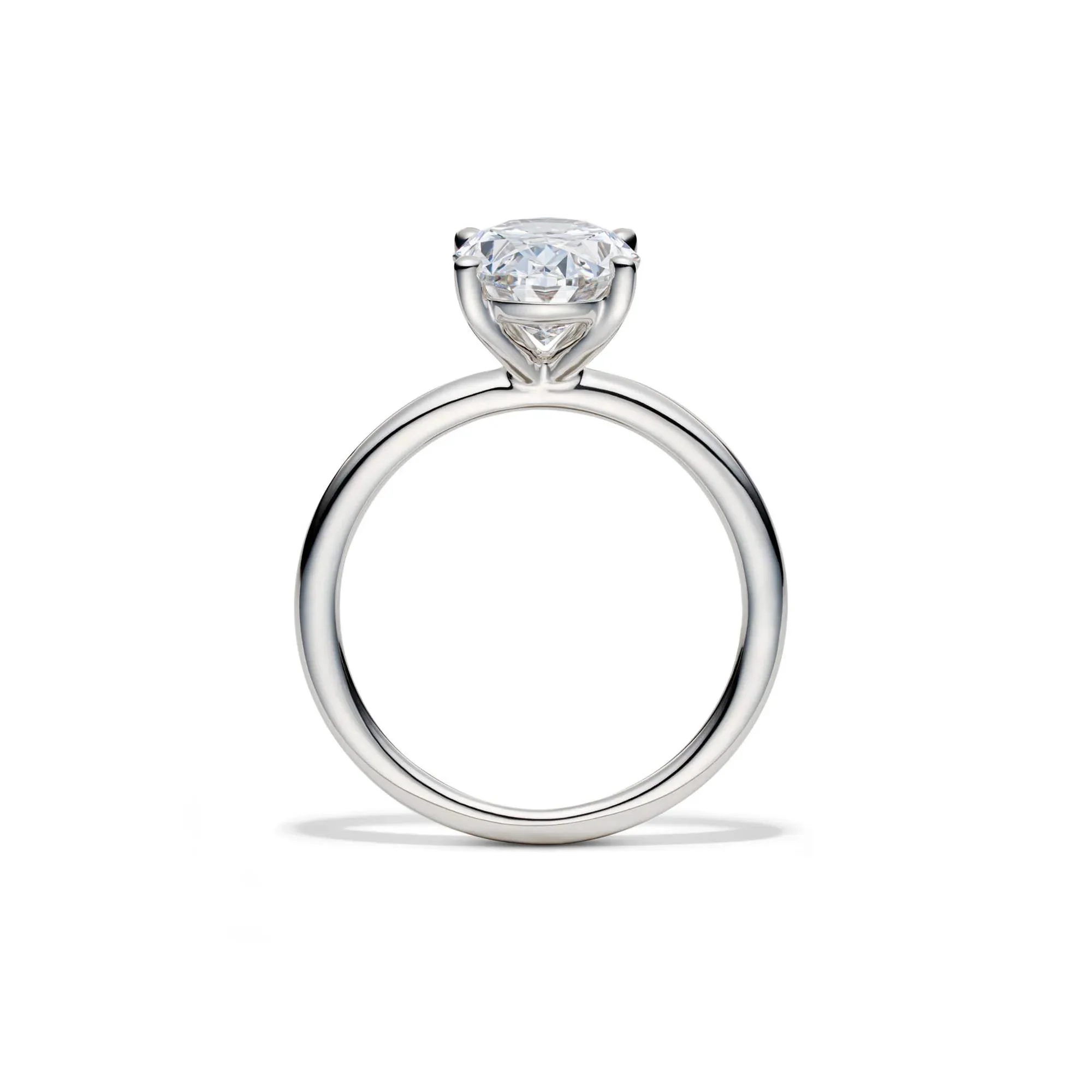 Lab Grown Diamond Oval Solitaire Engagement Ring 14K White Gold (3 CT.) Size 8 2mm - Image 2