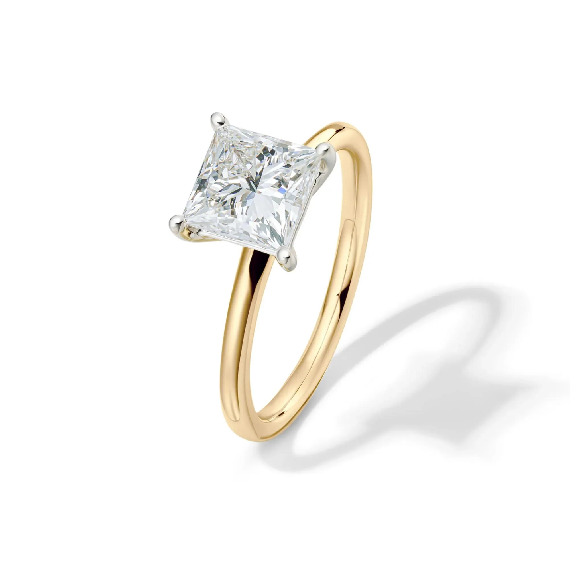 Lab Grown Diamond Princess-Cut Solitaire Engagement Ring 14K Yellow Gold (2 CT.) Size 10.5 2mm - Image 4