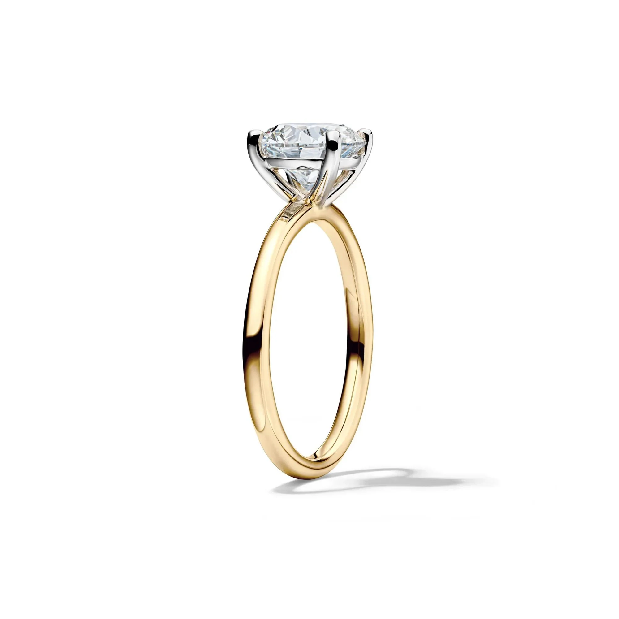 Lab Grown Diamond Round Solitaire Ring 14K Yellow Gold (2 CT.) Size 10.5 2mm - Image 3