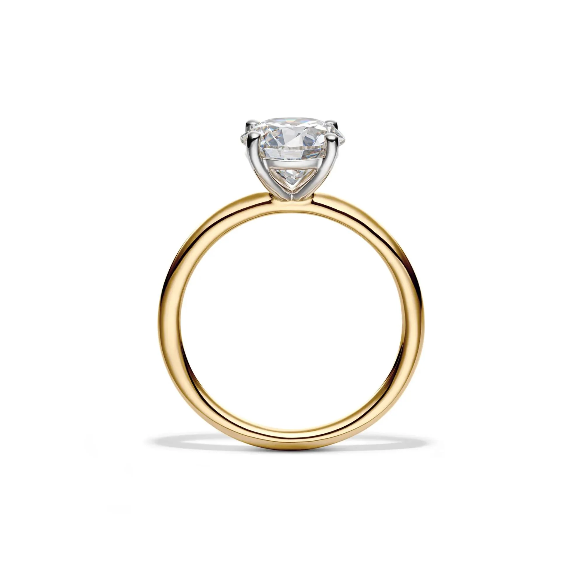 Lab Grown Diamond Round Solitaire Ring 14K Yellow Gold (2 CT.) Size 7.5 2mm - Image 2