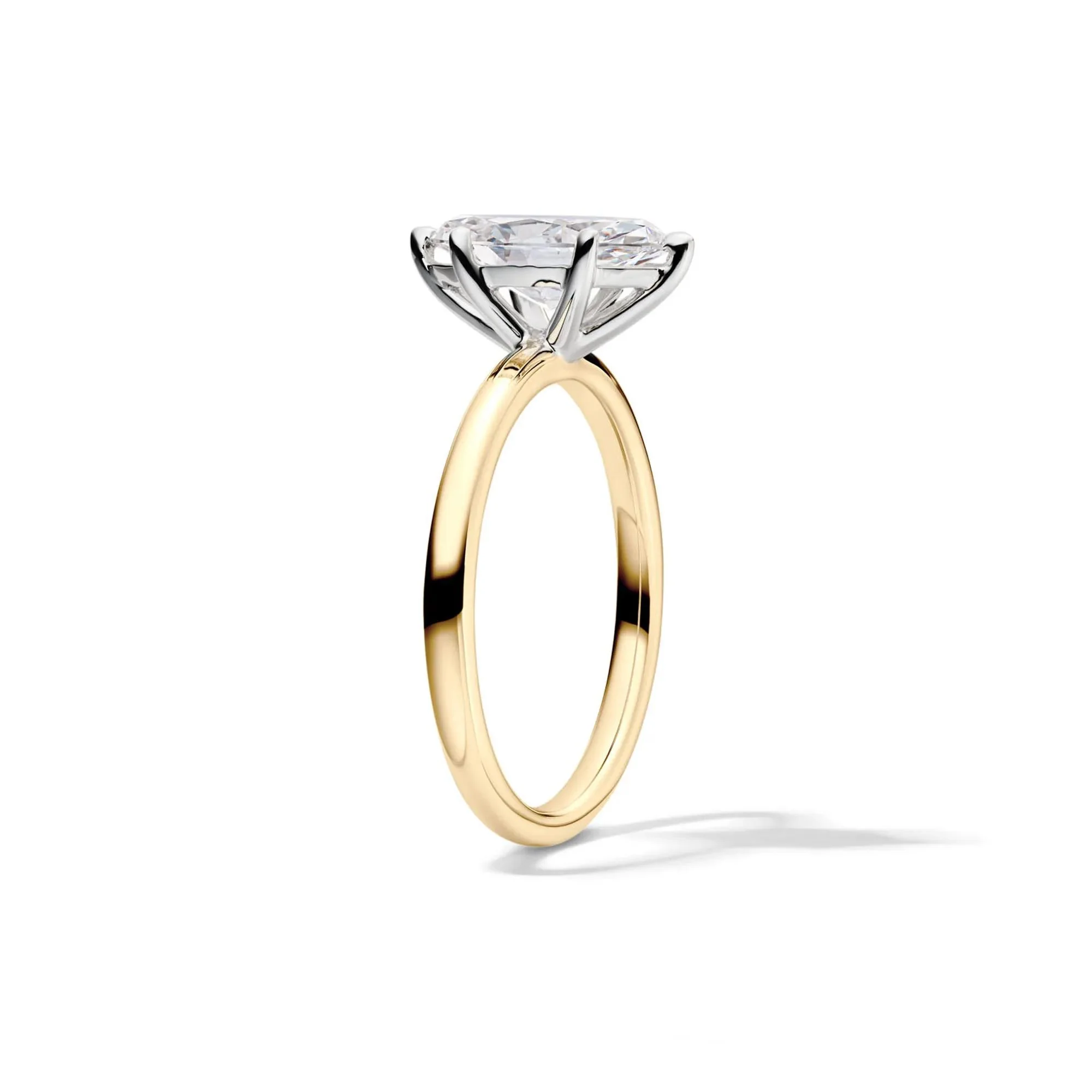 Lab Grown Diamond Solitaire Marquise Engagement Ring 14K Yellow Gold (1/2 CT.) Size 4.5 2mm - Image 3