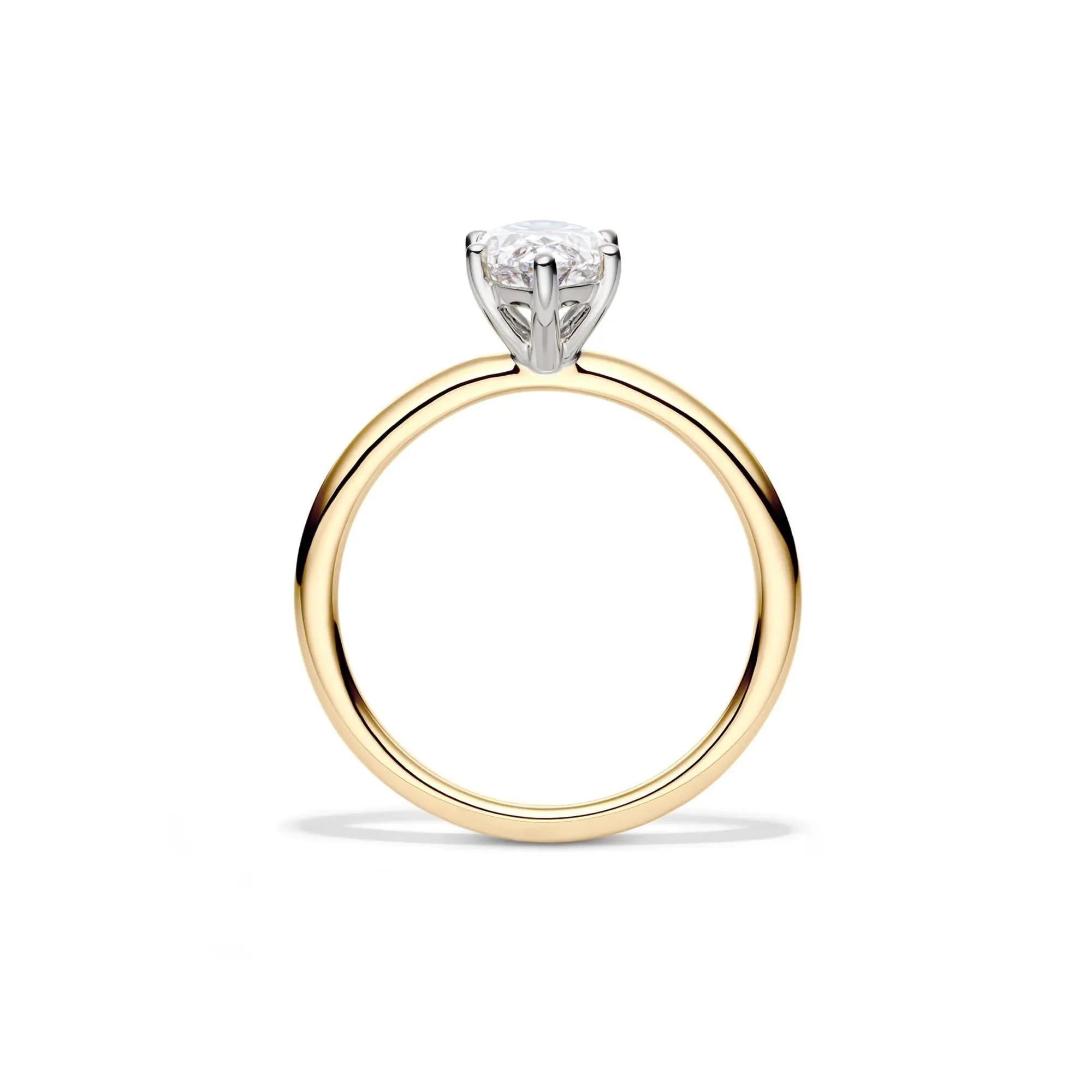Lab Grown Diamond Solitaire Marquise Engagement Ring 14K Yellow Gold (1/2 CT.) Size 9 2mm - Image 2