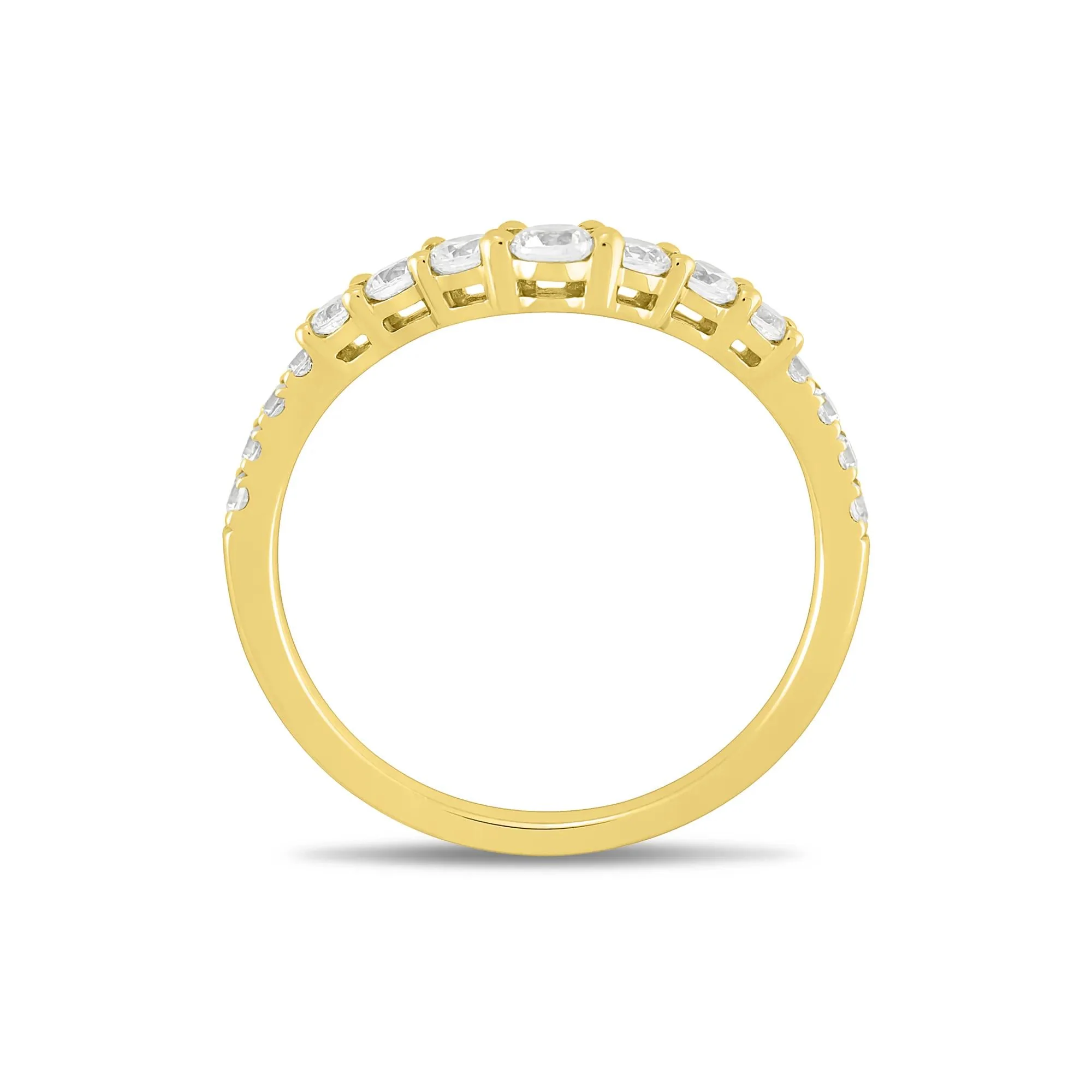 1/2 CT. Tw. Lab Grown Diamond Contour Band Ring 14K Yellow Gold Round Brilliant Cut Size 6 1mm - Image 3