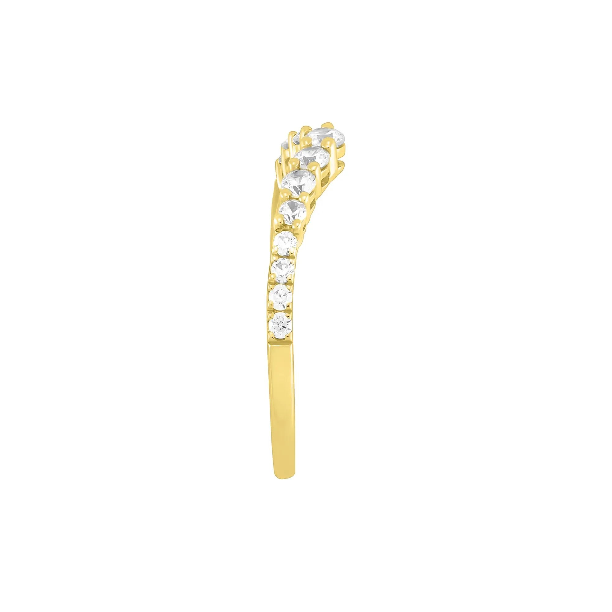 1/2 CT. Tw. Lab Grown Diamond Contour Band Ring 14K Yellow Gold Round Brilliant Cut Size 8.5 1mm - Image 2