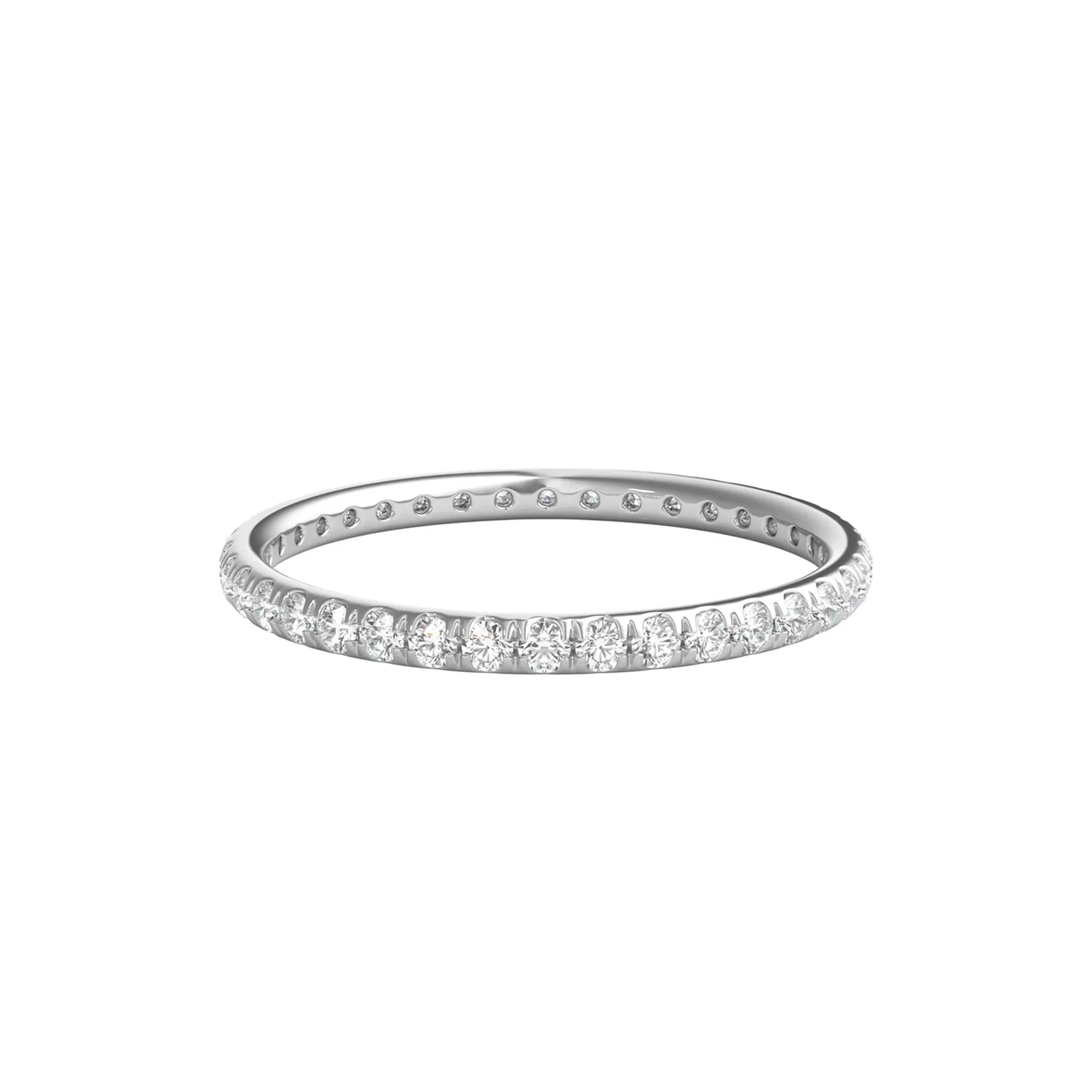 1/2 CT. Tw. Lab Grown Diamond Comfort Fit Eternity Band Ring 14K White Gold Round Brilliant Cut Size 8.5 2mm