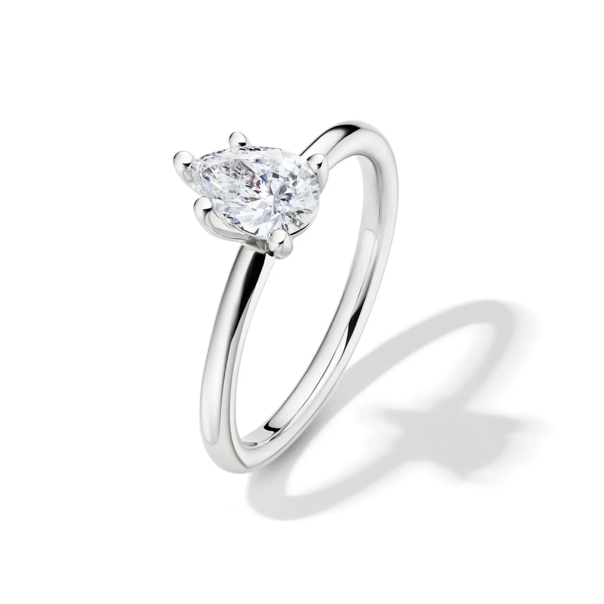 Lab Grown Diamond Pear-Shaped Solitaire Engagement Ring 14K White Gold (3/4 CT.) Size 4.5 2mm - Image 4