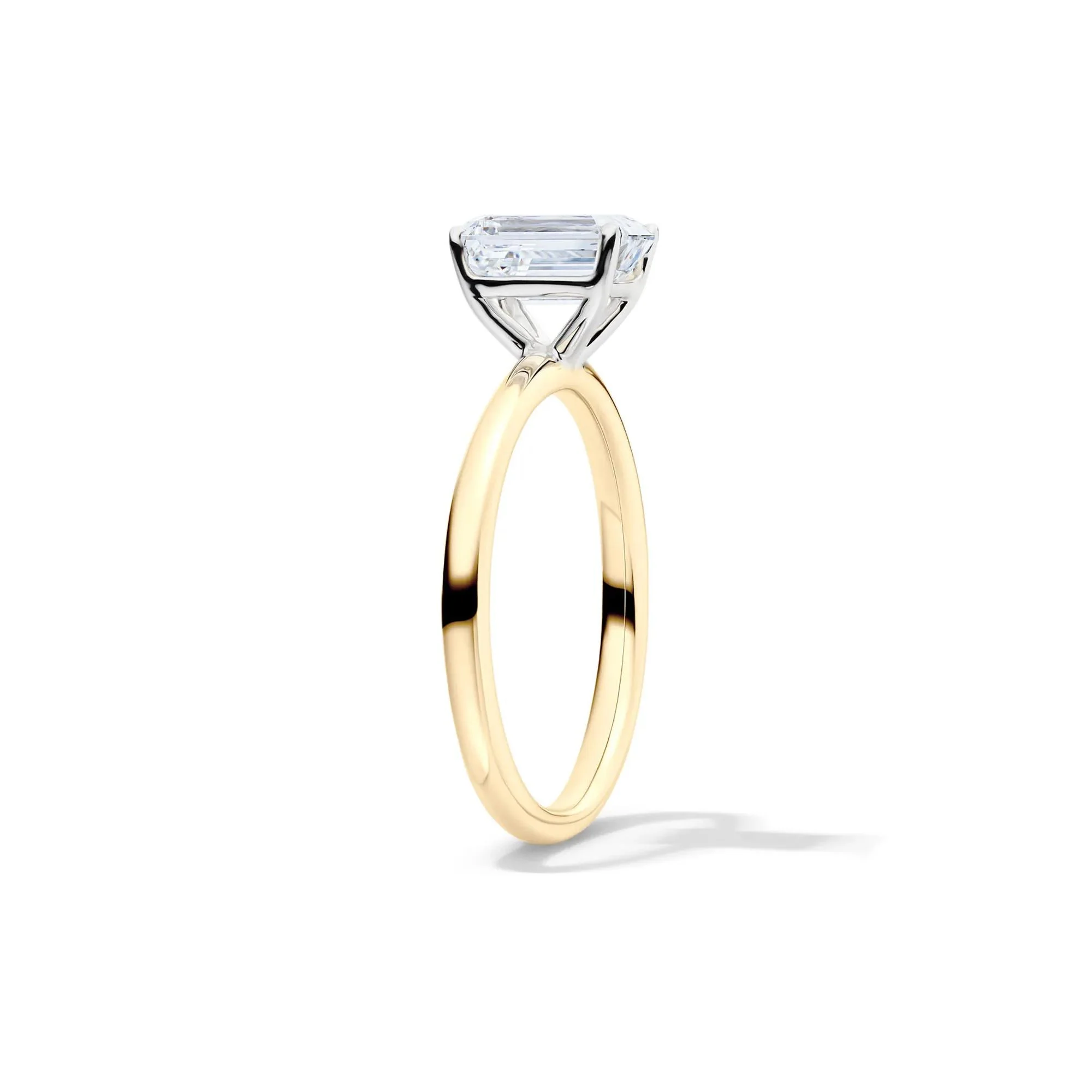 Lab Grown Diamond Emerald-Cut Solitaire Ring 14K Yellow Gold (1/2 CT.) Size 6 2mm - Image 3