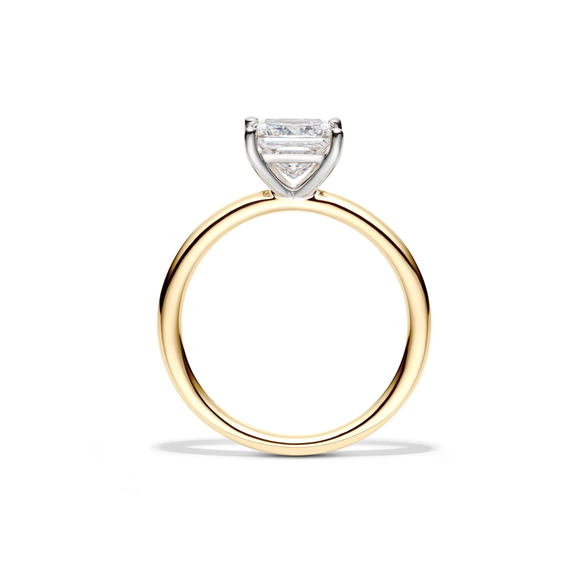 Lab Grown Diamond Princess-Cut Solitaire Engagement Ring 14K Yellow Gold (1/2 CT.) Size 5 2mm - Image 2