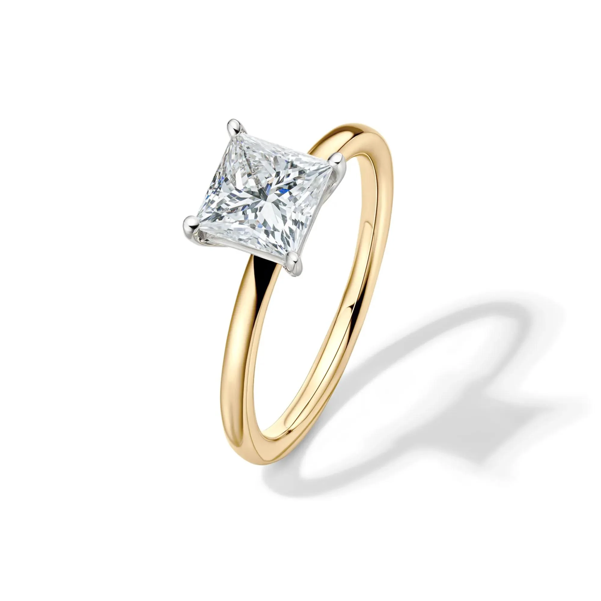 Lab Grown Diamond Princess-Cut Solitaire Engagement Ring 14K Yellow Gold (1/2 CT.) Size 5.5 2mm - Image 4