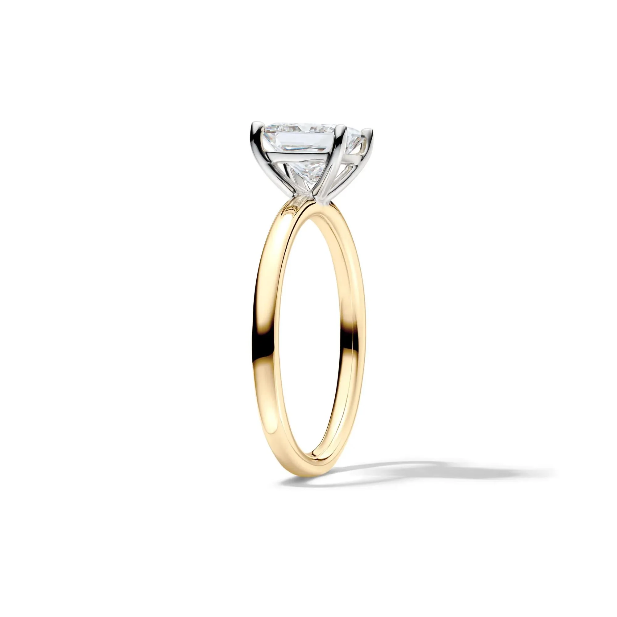 Lab Grown Diamond Princess-Cut Solitaire Engagement Ring 14K Yellow Gold (1/2 CT.) Size 6 2mm - Image 3