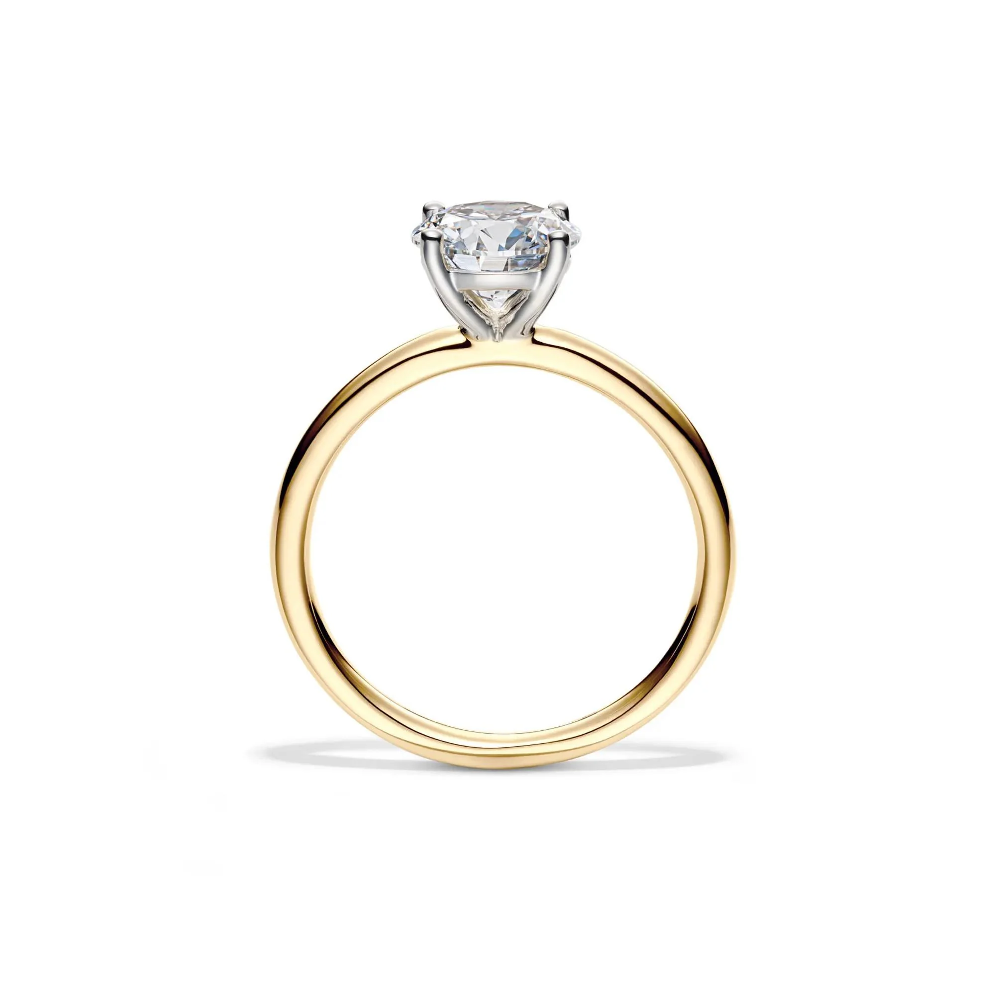 Lab Grown Diamond Solitaire Round Engagement Ring 14K Yellow Gold (1/2 CT.) Size 9.5 2mm - Image 2