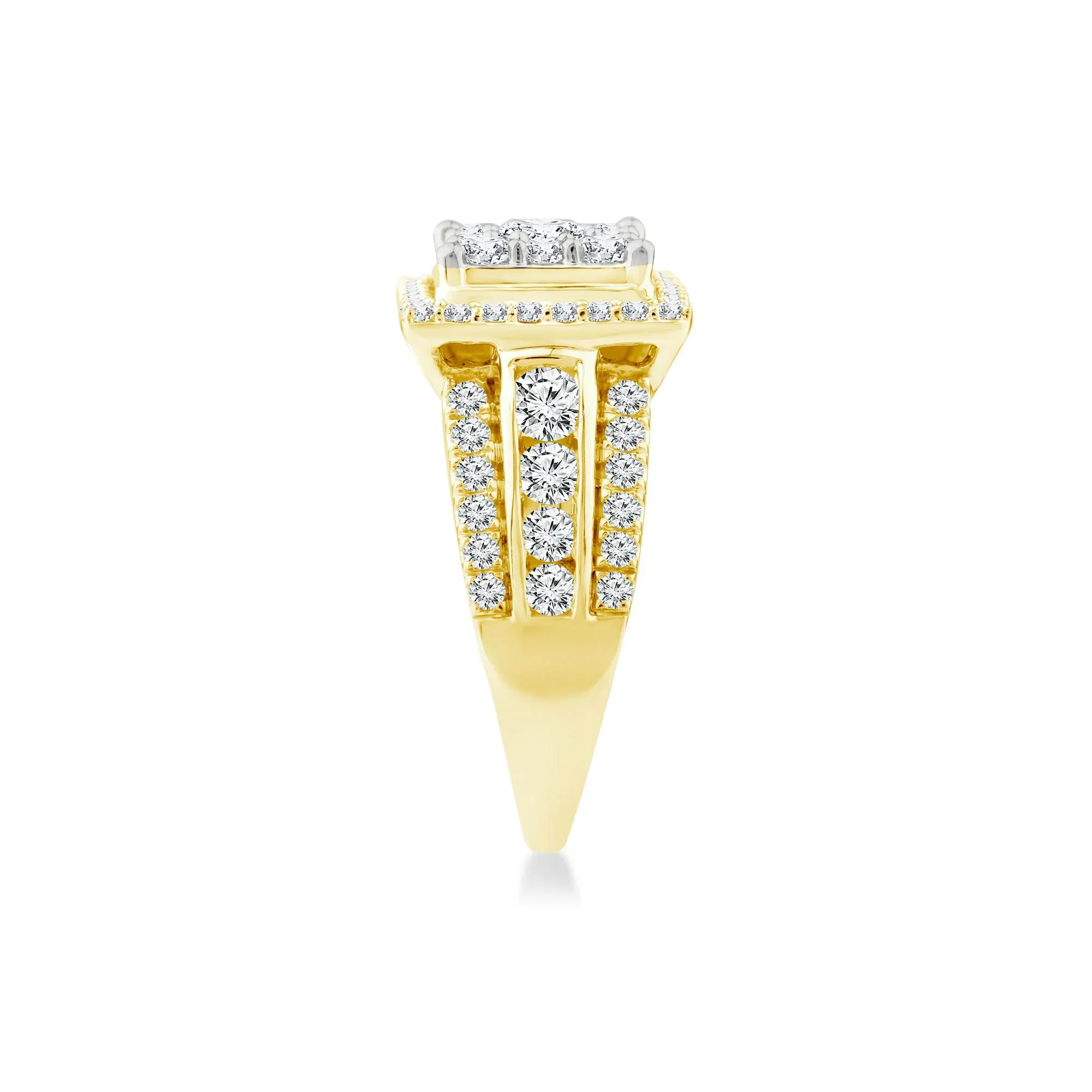 2 CT. Tw. Diamond Composite Engagement Ring 10K Yellow Gold Round Brilliant Cut Size 9 2mm - Image 3