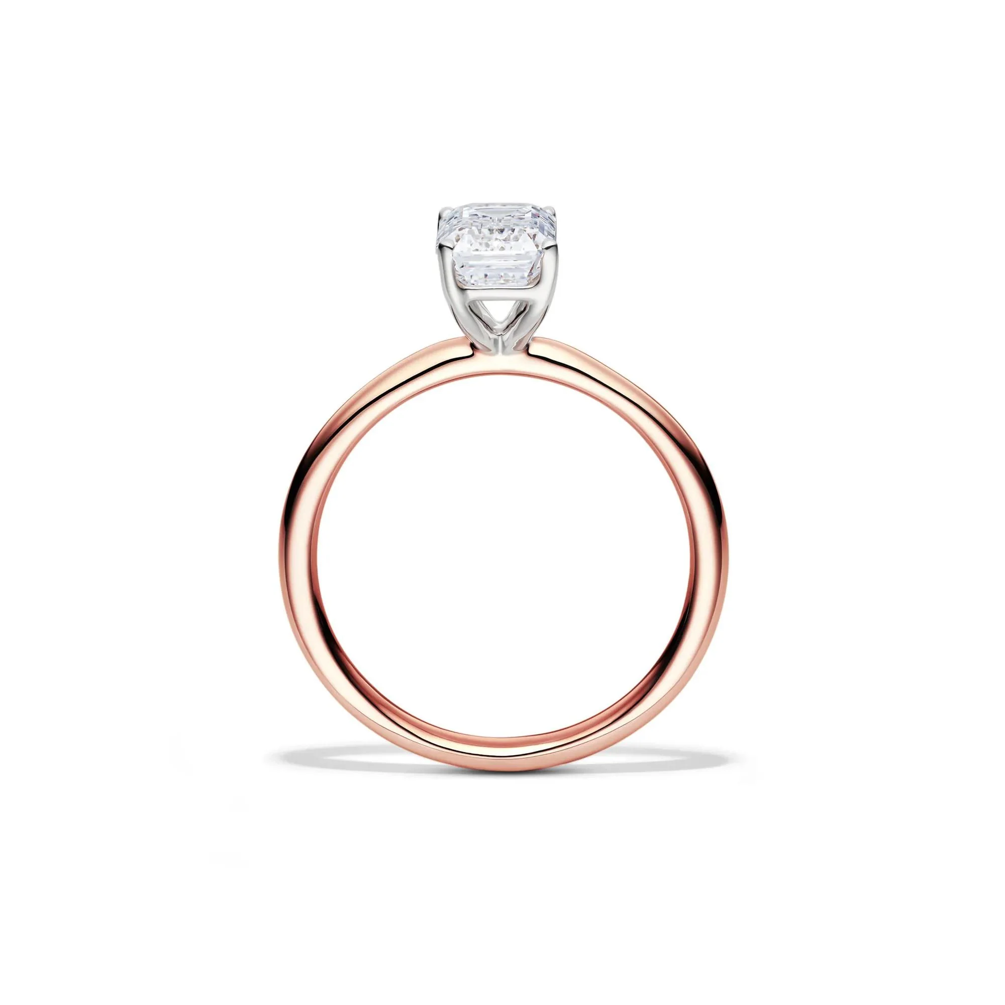 Lab Grown Diamond Emerald-Cut Solitaire Ring 14K Rose Gold (1/2 CT.) Size 6 2mm - Image 2