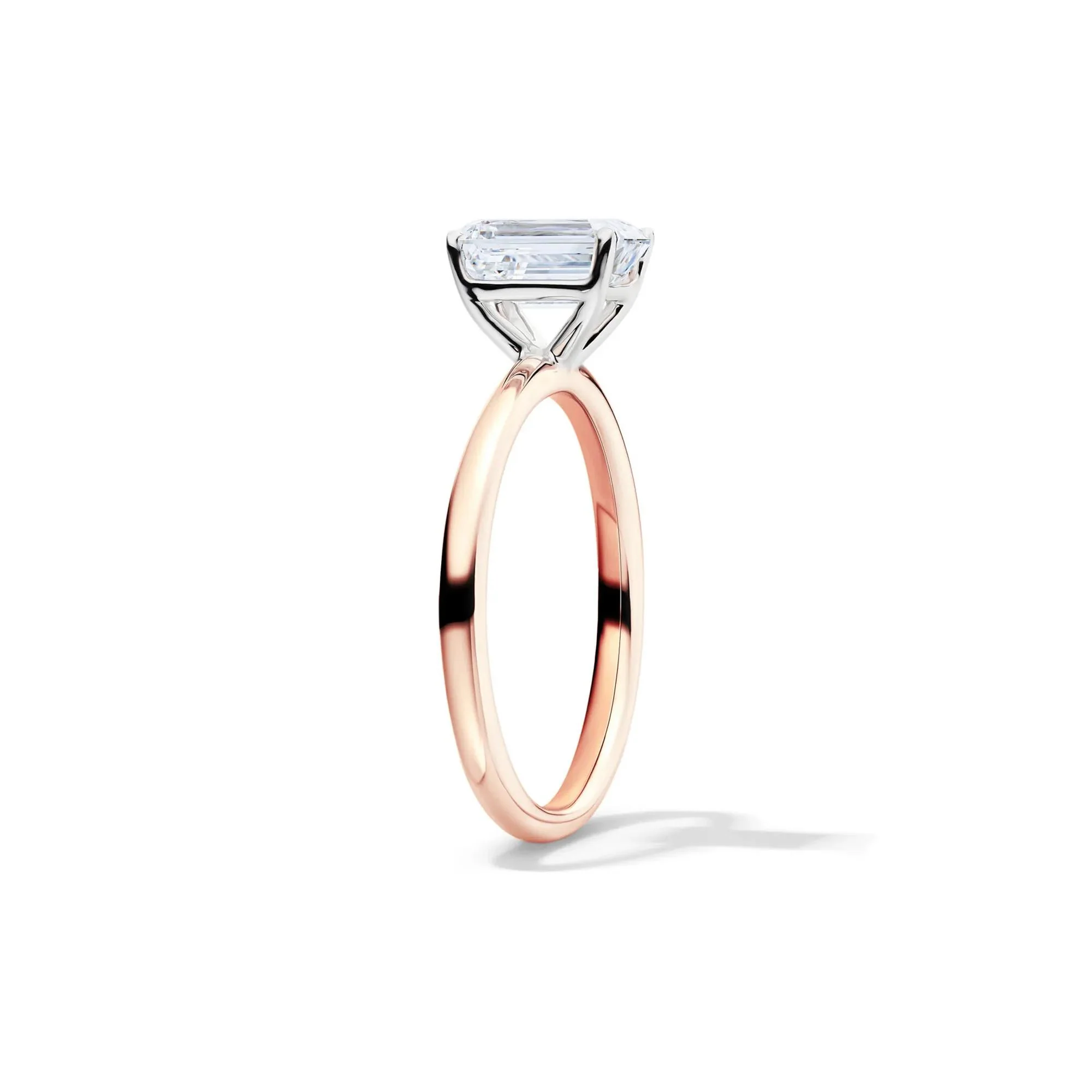 Lab Grown Diamond Emerald-Cut Solitaire Ring 14K Rose Gold (1/2 CT.) Size 6.5 2mm - Image 3