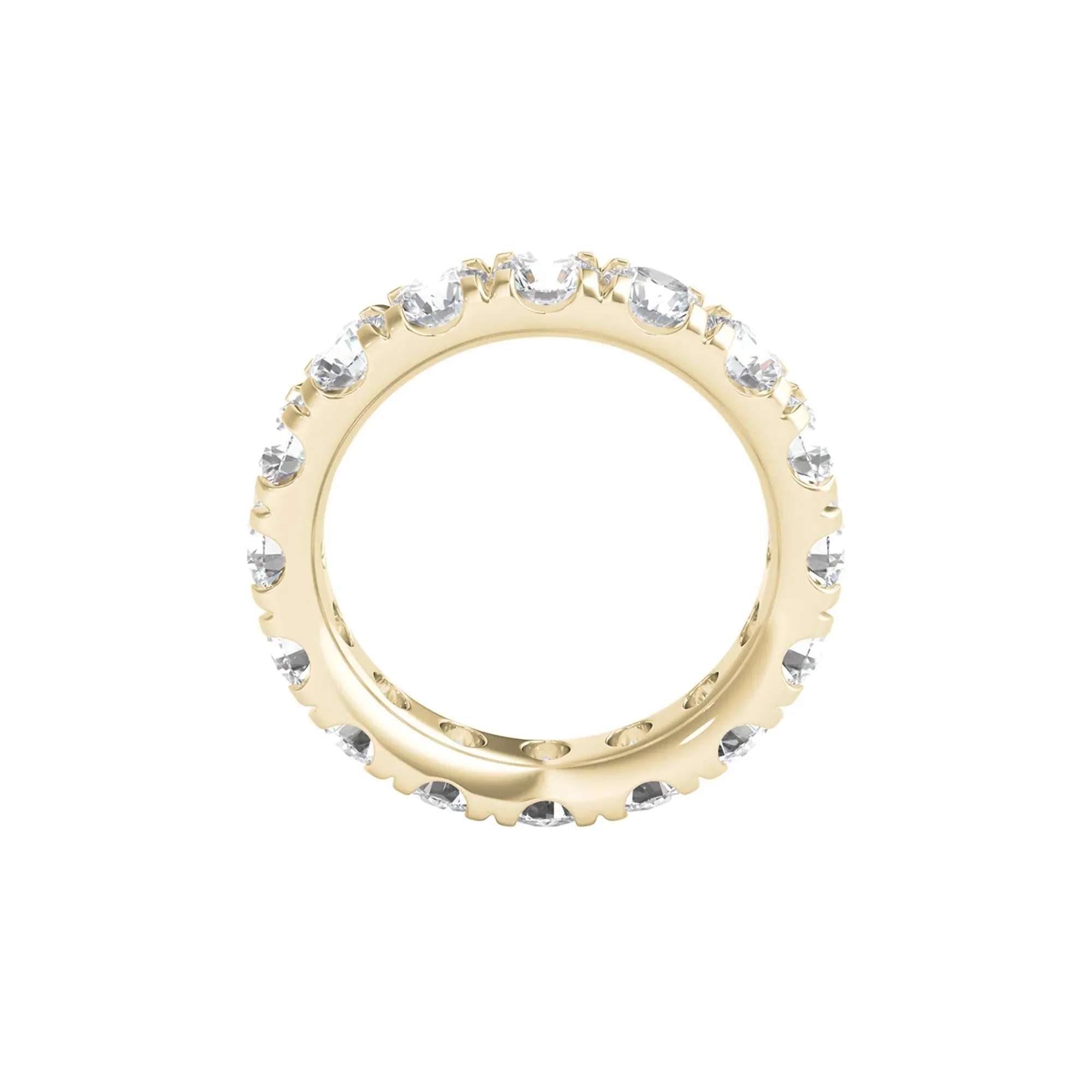 5 CT. Tw. Lab Grown Diamond Comfort Fit Eternity Band Ring 14K Yellow Gold Round Brilliant Cut Size 8 2mm - Image 2
