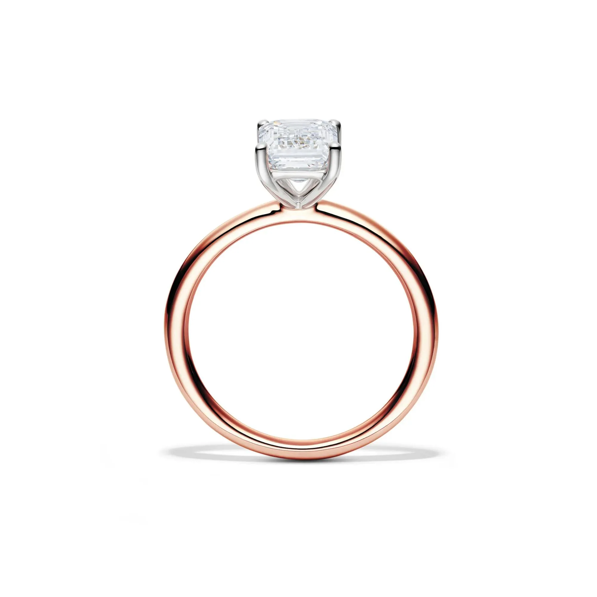 Lab Grown Diamond Emerald-Cut Solitaire Ring 14K Rose Gold (2 CT.) Size 9 2mm - Image 2