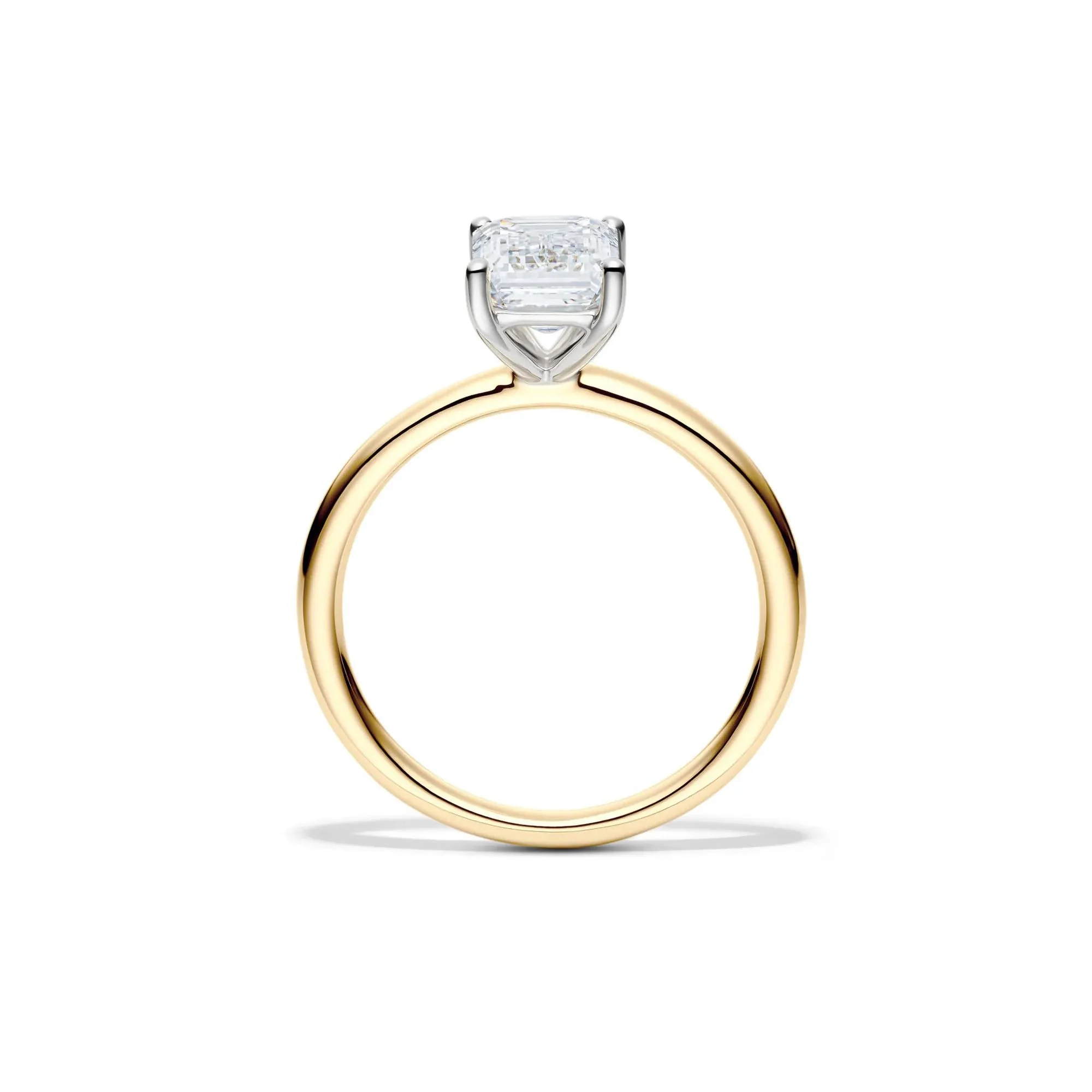 Lab Grown Diamond Emerald-Cut Solitaire Ring 14K Yellow Gold (2 CT.) Size 9 2mm - Image 2