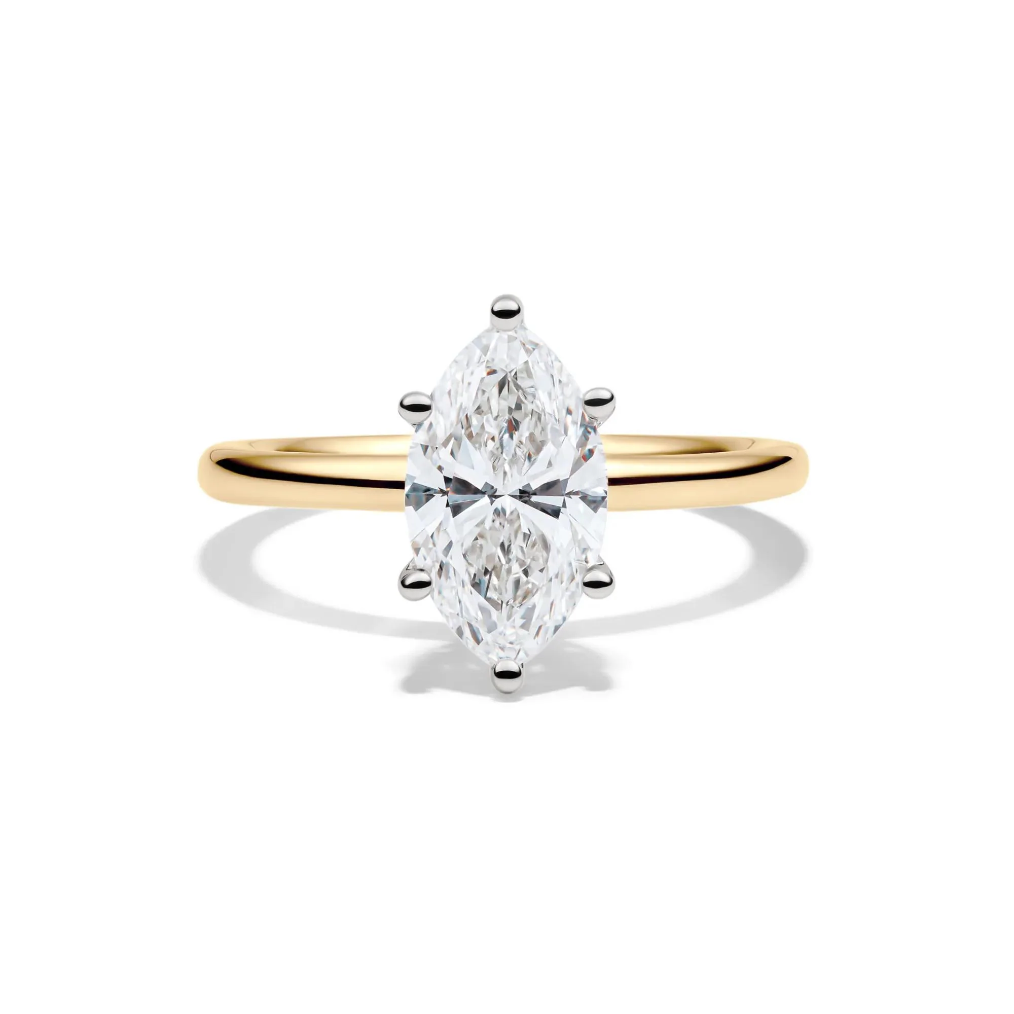 Lab Grown Diamond Solitaire Marquise Engagement Ring 14K Yellow Gold (2 CT.) Size 12 2mm