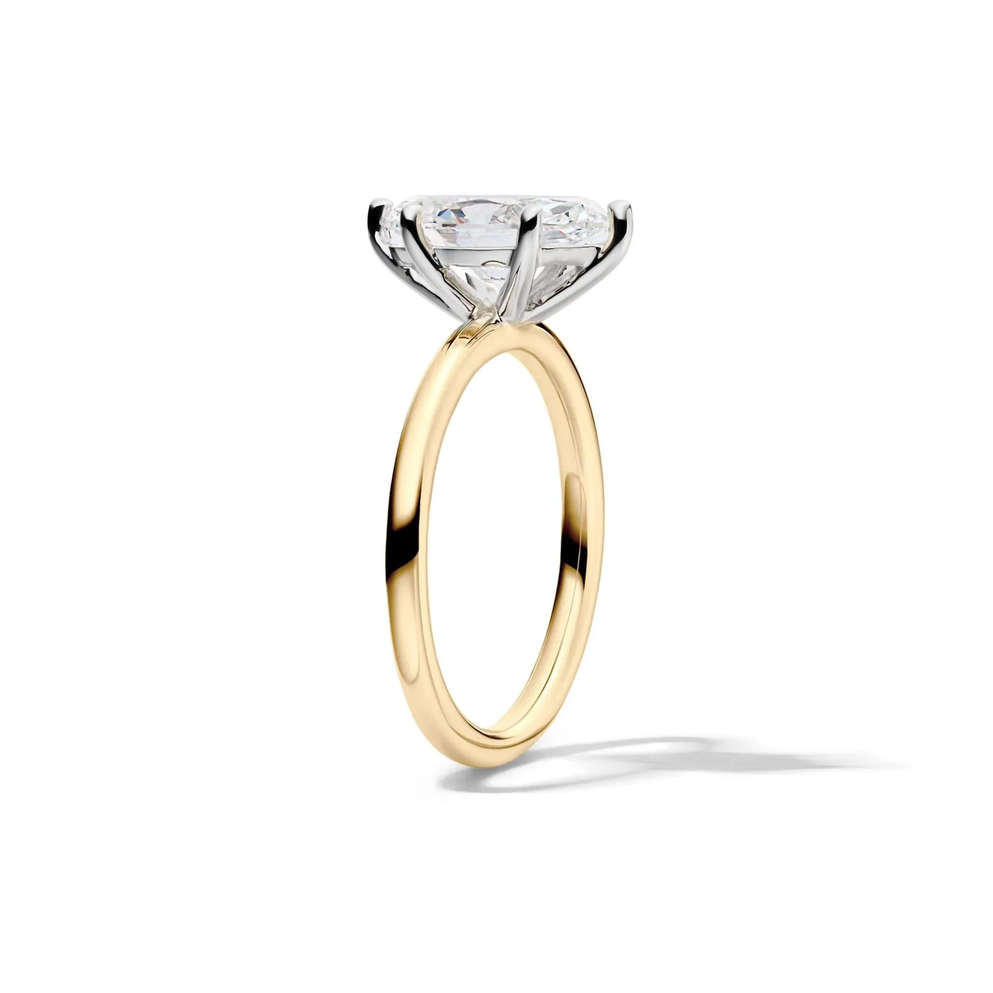 Lab Grown Diamond Solitaire Marquise Engagement Ring 14K Yellow Gold (2 CT.) Size 5.5 2mm - Image 3